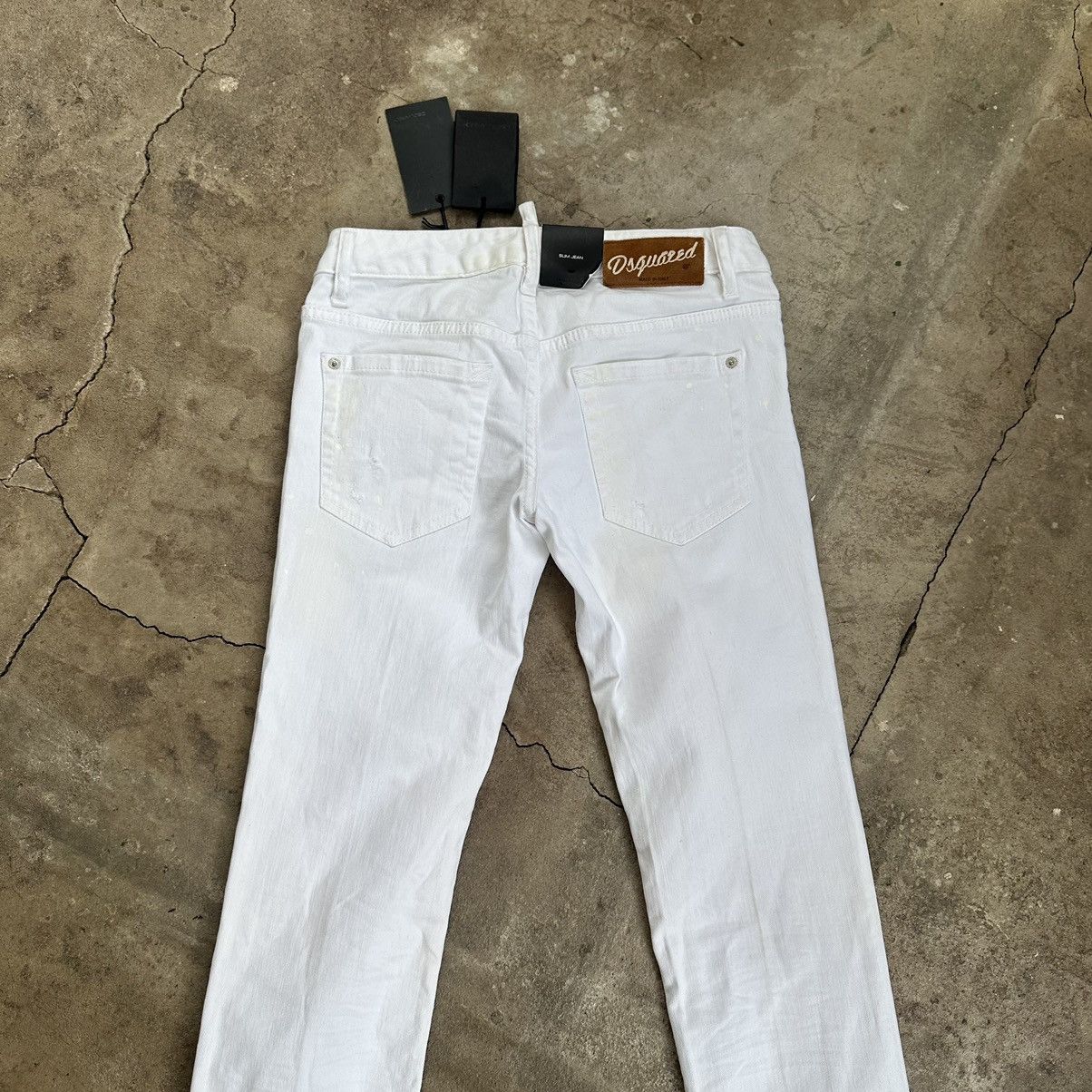 Dsquared2 × Vintage Y2K Dsquared2 distressed painted flared archive denim jeans Size 27" / US 4 / IT 40 - 9 Thumbnail