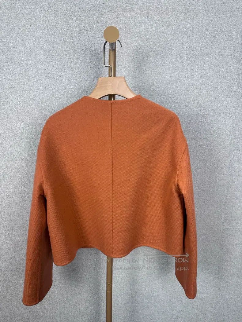 Hermes Hermes Orange Cashmere Outerwear Size XXS / US 00 / IT 34 - 2 Thumbnail