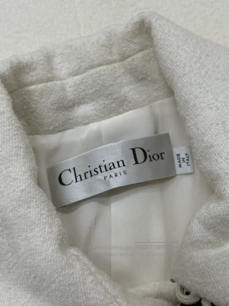 Dior Dior White bow double-breasted jacket Size S / US 4 / IT 40 - 4 Thumbnail