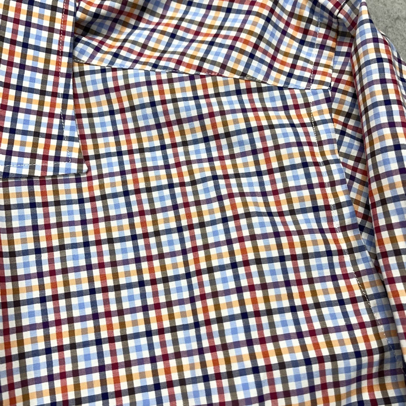 Eton Eton Shirt Mens 16 41 Colorful Check Slim Cotton Button Down Dress Shirt Size 42R - 3 Thumbnail