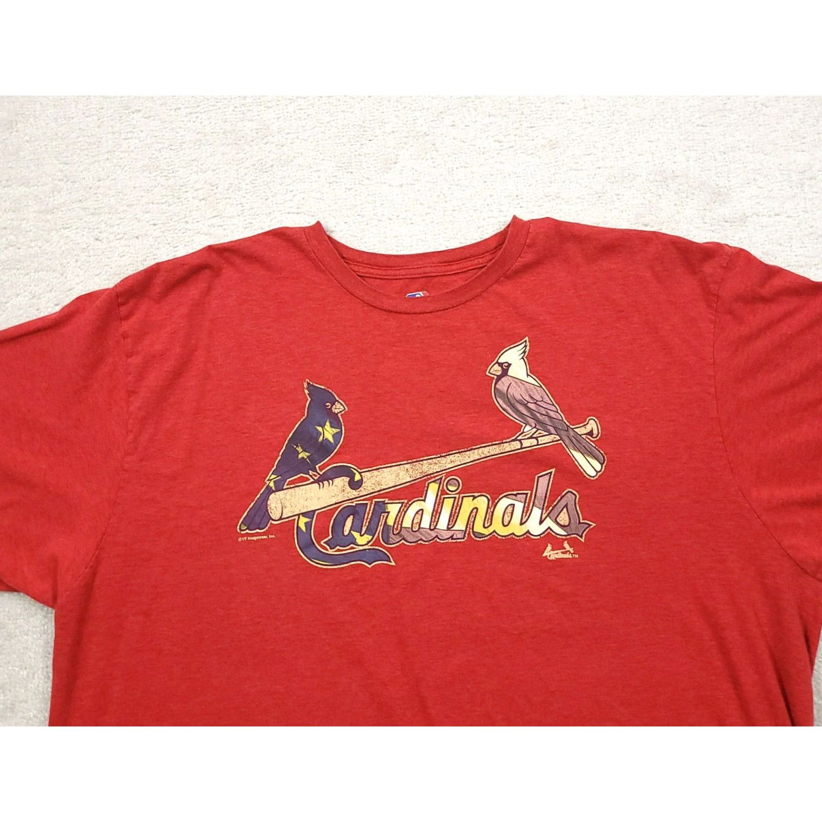MLB MLB St Louis Cardinals T Shirt Mens 2XL Short Sleeve American Flag Red Size US XXL / EU 58 / 5 - 3 Thumbnail