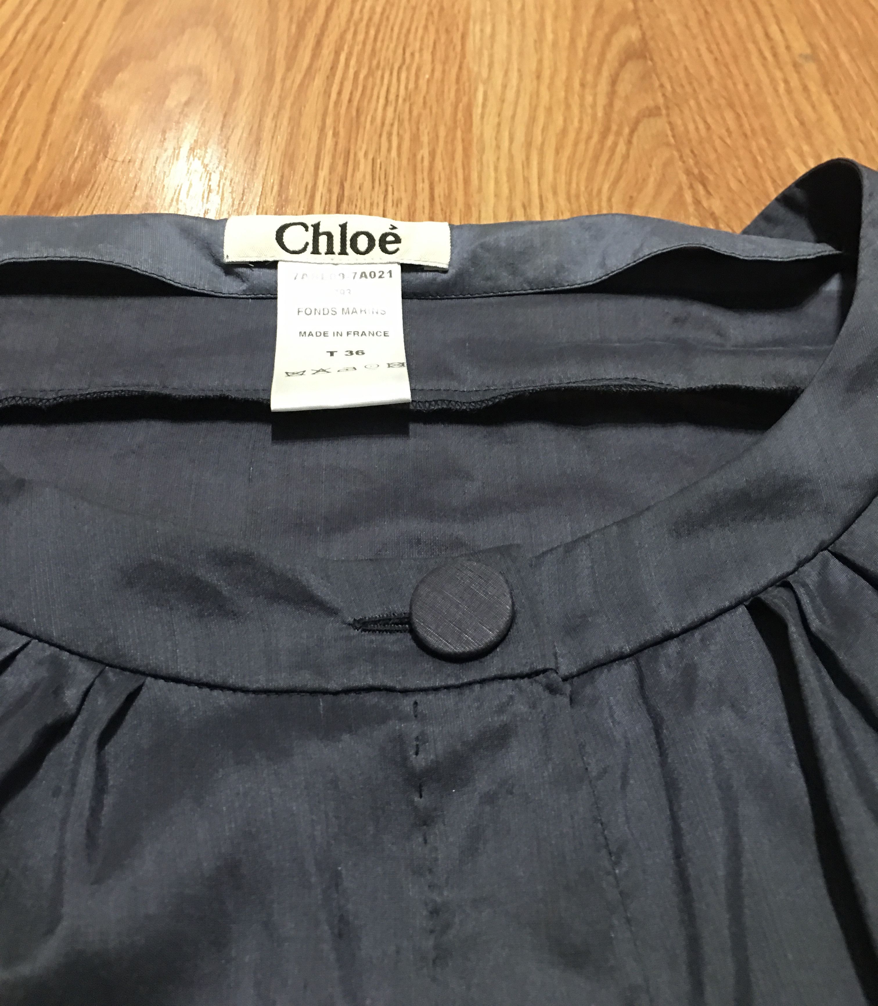 Chloe × Vintage CHLOE Silk Wool Vintage Blue Blouse Shirt Size FR 36 Size S / US 4 / IT 40 - 6 Thumbnail