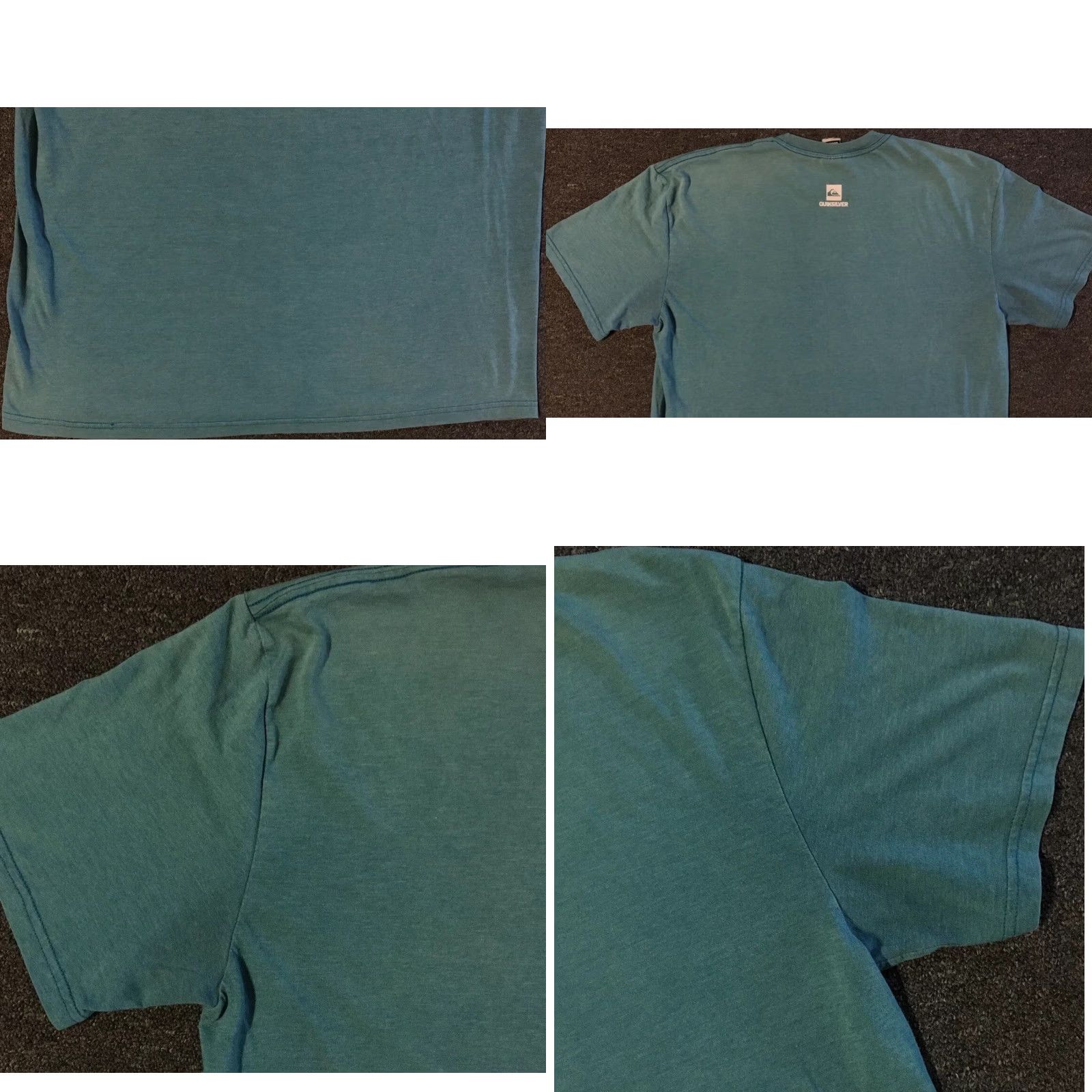 Billabong VINTAGE Quiksilver Faded Distress Shirt XL Surf Skate Grunge Gotcha 90s Y2K TC T-Shirt Mens XL Green Blue Beach Ocean Pattern Striped Graphic Tee Size US XL / EU 56 / 4 - 9 Thumbnail