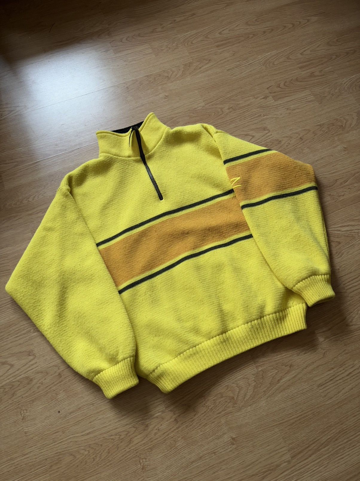 Japanese Brand 90s Rossignol yellow ski jumper with quarter zip France Size US M / EU 48-50 / 2 - 7 Thumbnail