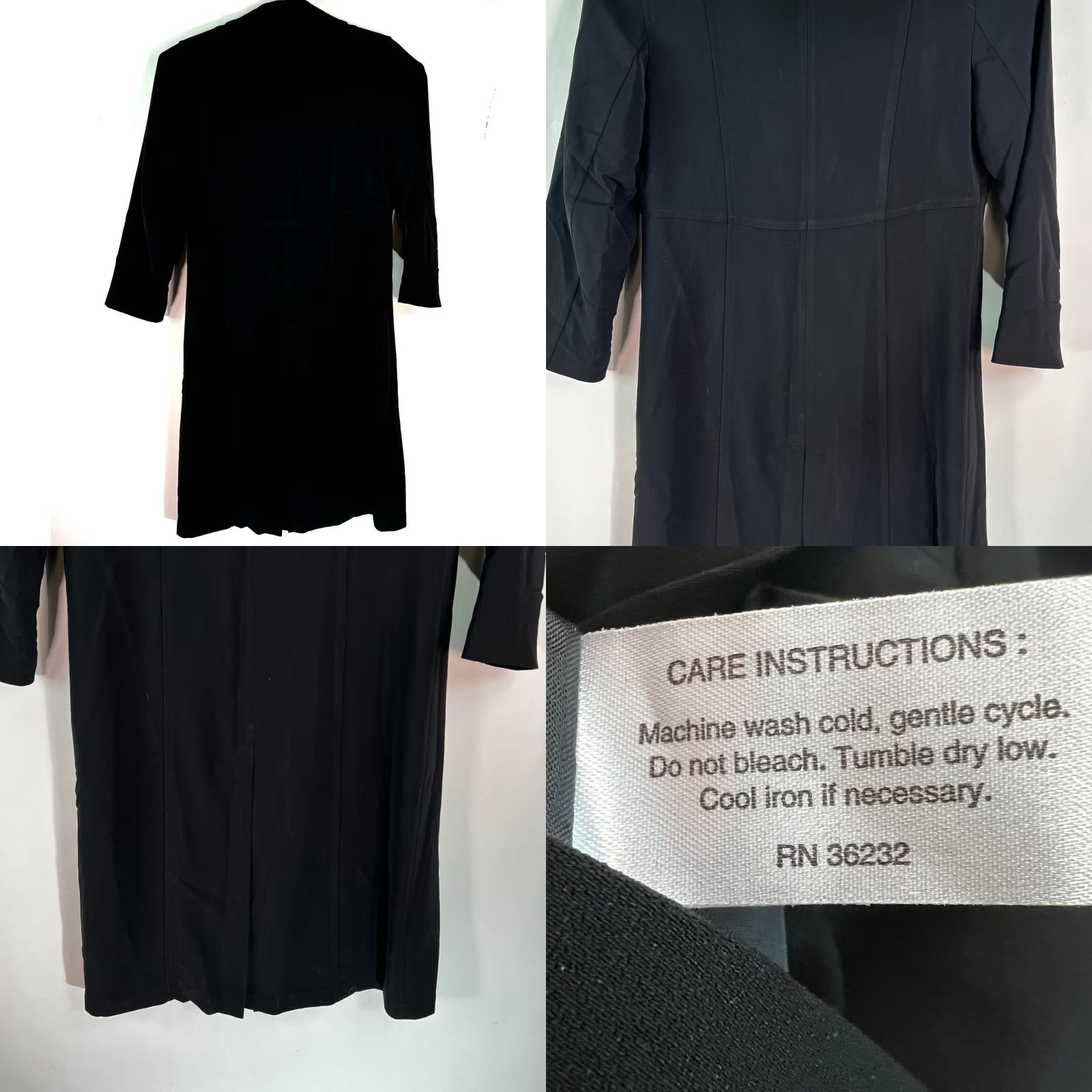 Doublet Gallery Womens Double Breasted Trench Coat Jacket Black Long Sleeve Button SZ 10 Size L / US 10 / IT 46 - 8 Thumbnail