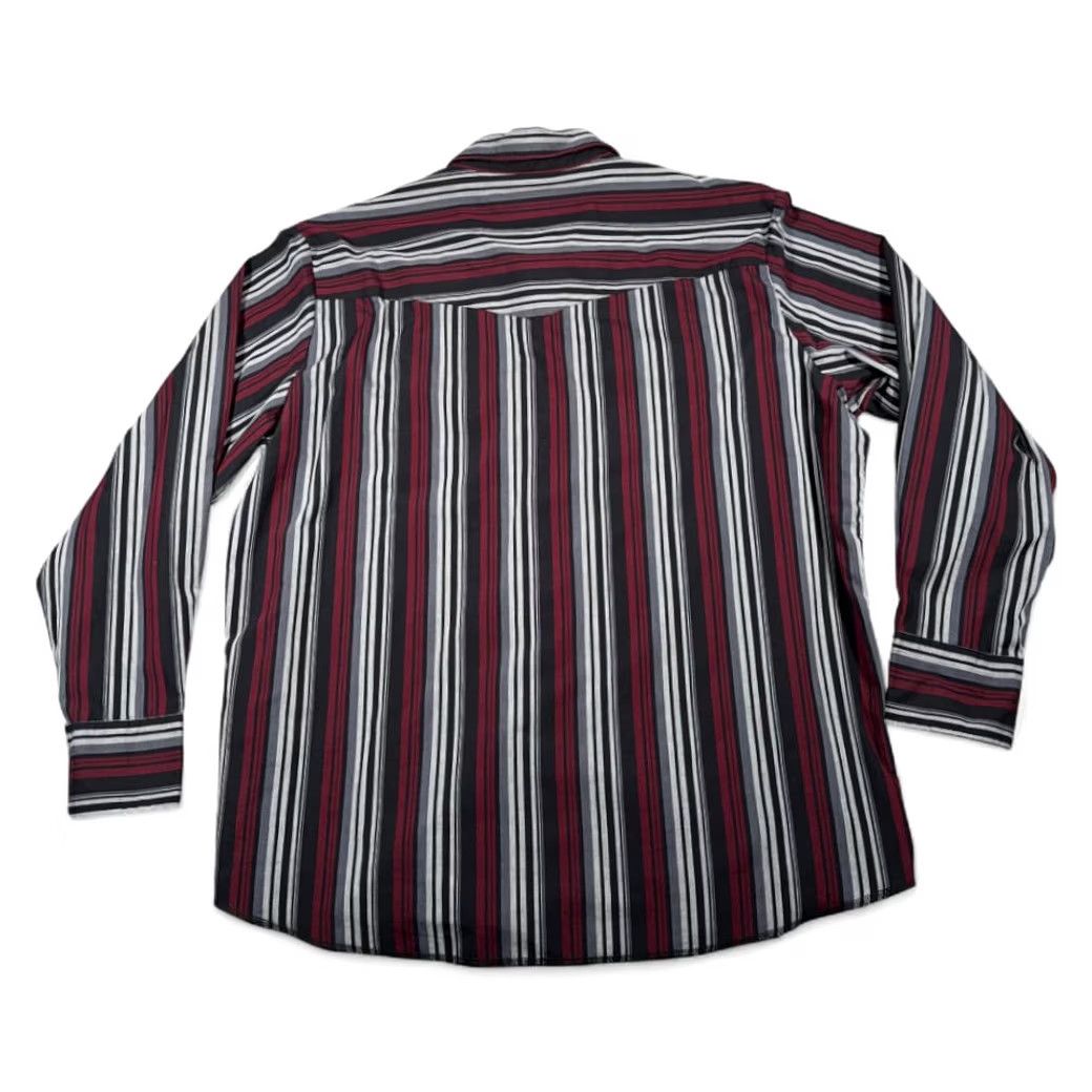 Wrangler VINTAGE Wrangler Western Shirt Adult 2XL Black Striped Pearl Snap Cowboy Shirt Mens 2XL Long Sleeve Button-Up Cotton Blend Size US XXL / EU 58 / 5 - 3 Thumbnail