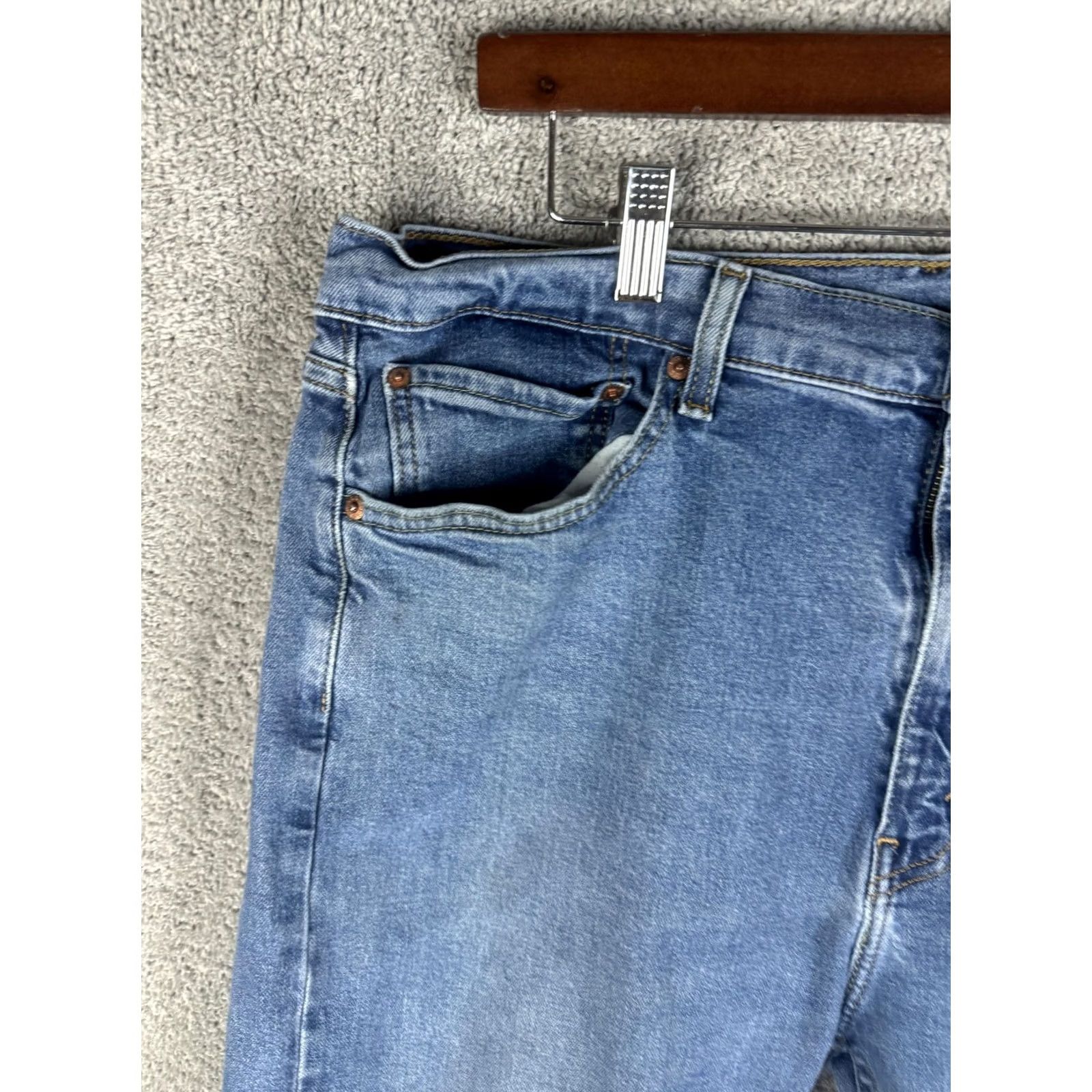 Levi's Levi's 505 Jeans Mens 40x32 Blue Denim Straight Regular Fit WaterLess Wash Denim Pocket Zip Levi's 500 Series Size US 40 / EU 56 - 2 Thumbnail