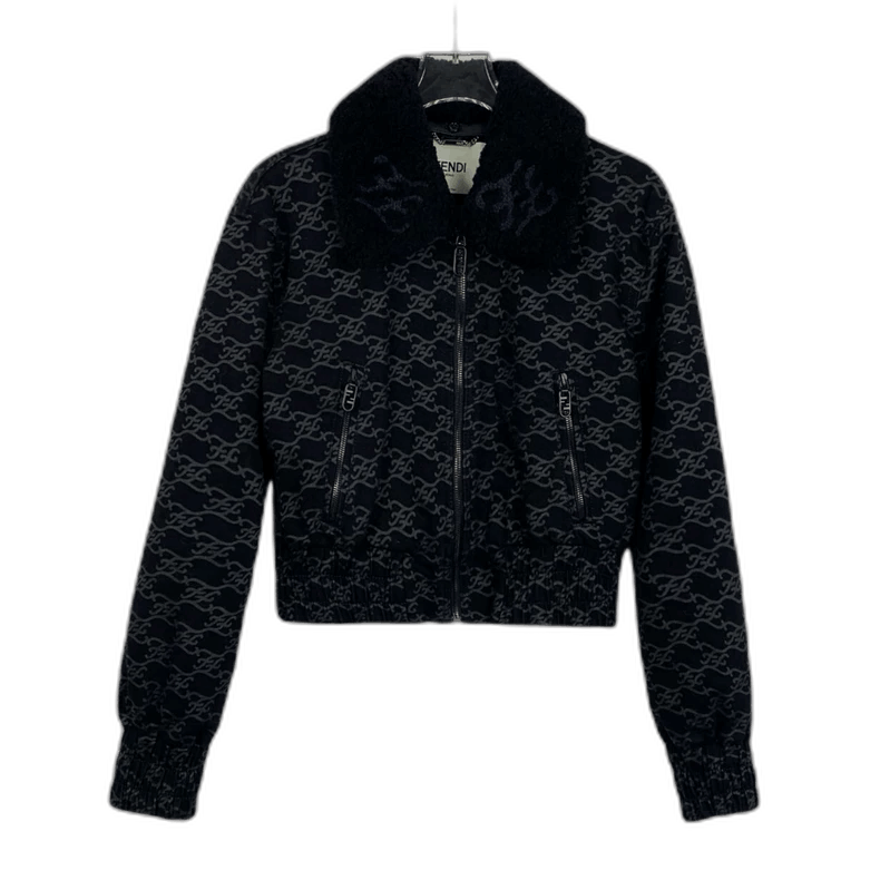 Fendi Fendi Black Logo ZipUp Jacket Size US S / EU 44-46 / 1 - 1 Thumbnail