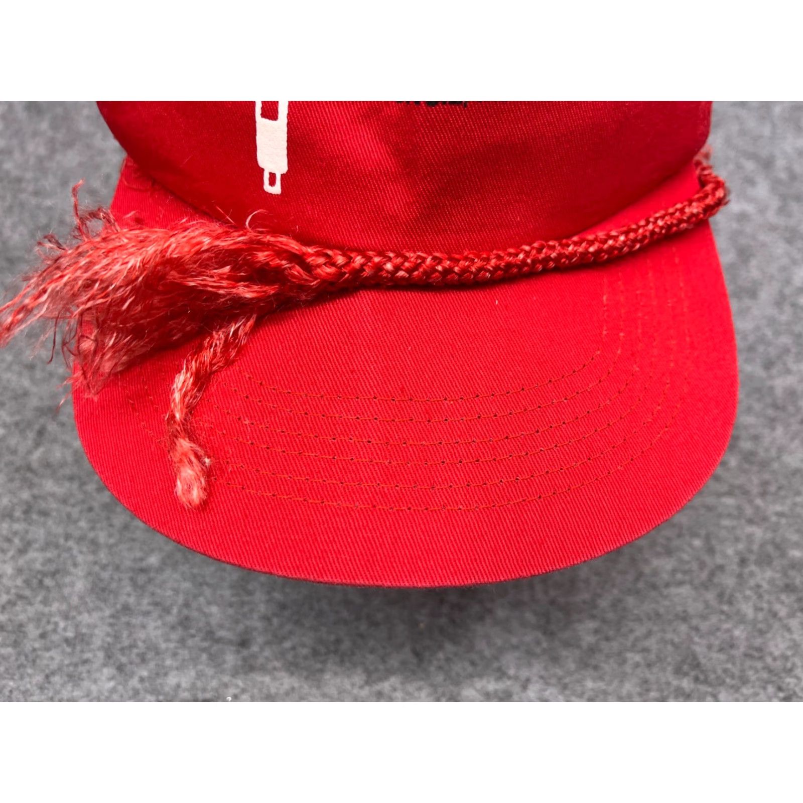 Vintage VINTAGE Duffy Hat Cap Snap Back Adult One Size Red 100% Cotton Hatch Rope Blocked? Size ONE SIZE - 3 Thumbnail