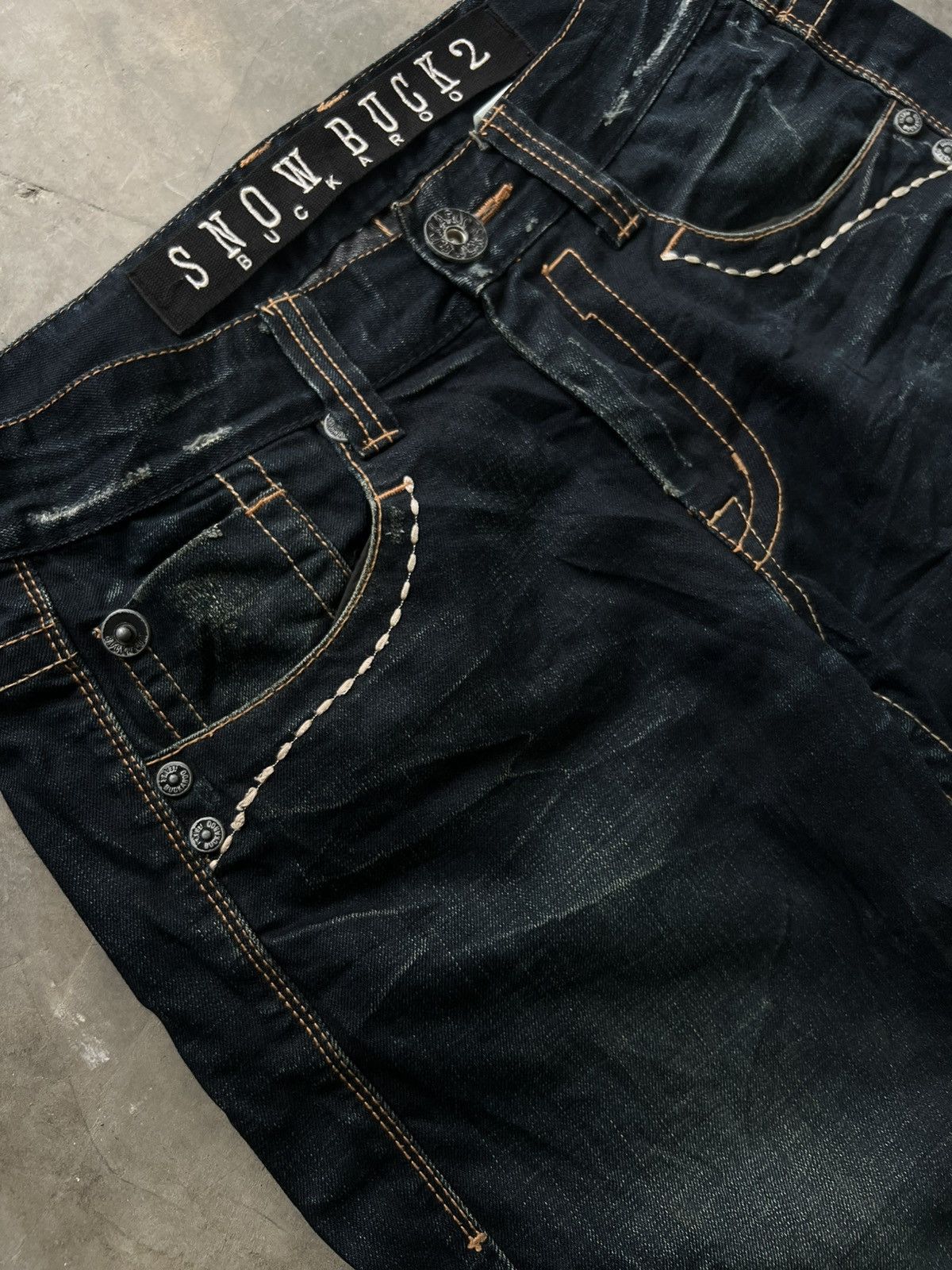 Japanese Brand Buckaroo Baggy Jeans Snow Buck Buckle Back Size US 34 / EU 50 - 7 Thumbnail