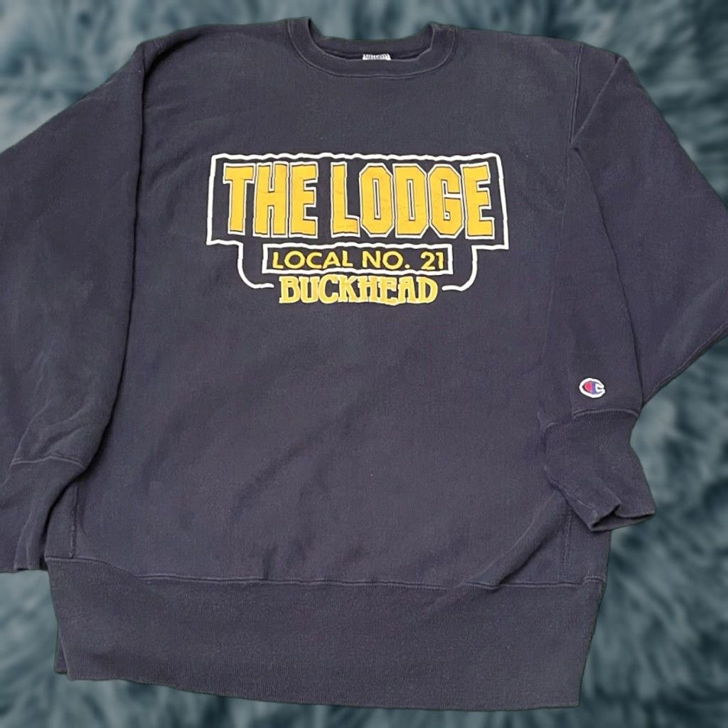 Champion VINTAGE Champion Reverse Weave The Lodge Buckhead Sweatshirt Crewneck XL Navy Men Pullover 80s Reversible Size US XL / EU 56 / 4 - 1 Thumbnail