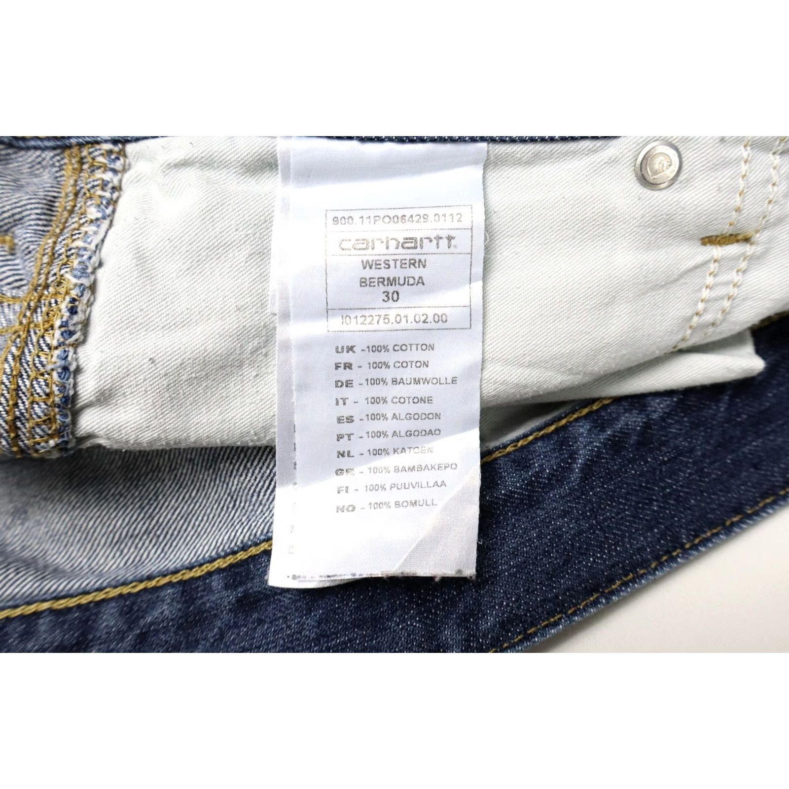 Carhartt CARHARTT Western Bermuda Shorts Men's W30 Zip Fly Logo Blue Denim Size US 30 / EU 46 - 5 Thumbnail
