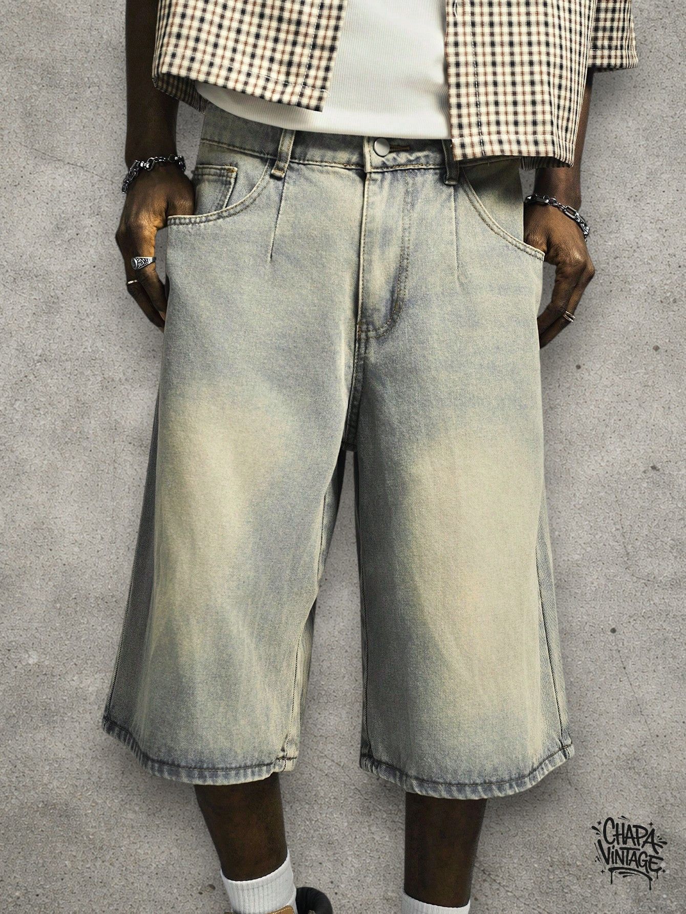 Vintage Washed denim jorts Size US 32 / EU 48 - 3 Thumbnail