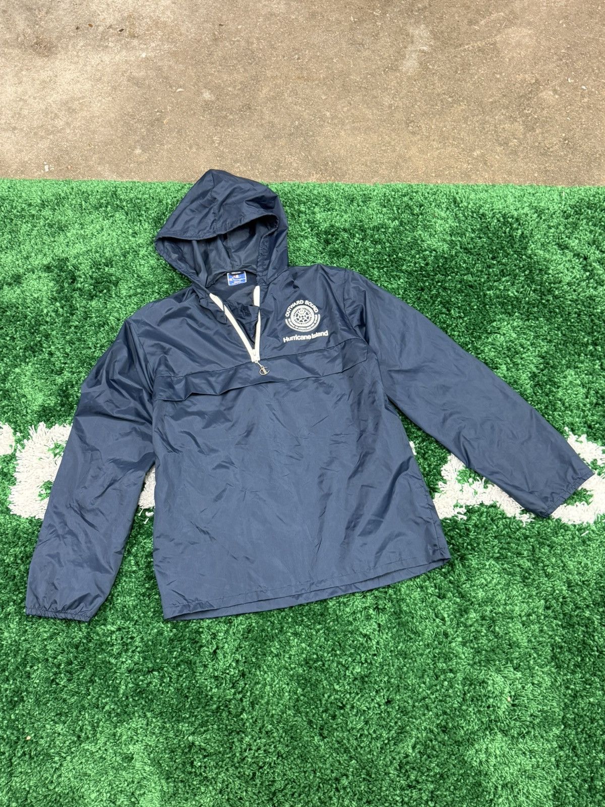 Champion Navy Anorak Track Windbreaker Jacket Navy Medium