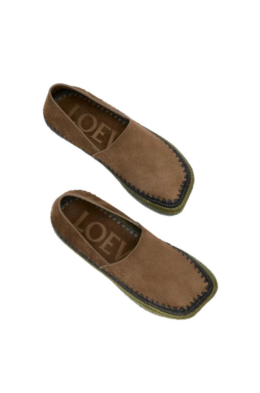 Loewe LOEWE Rio $890 Brown Suede/Raffia Loafers New & Authentic Size US 12 / EU 45 - 2 Thumbnail