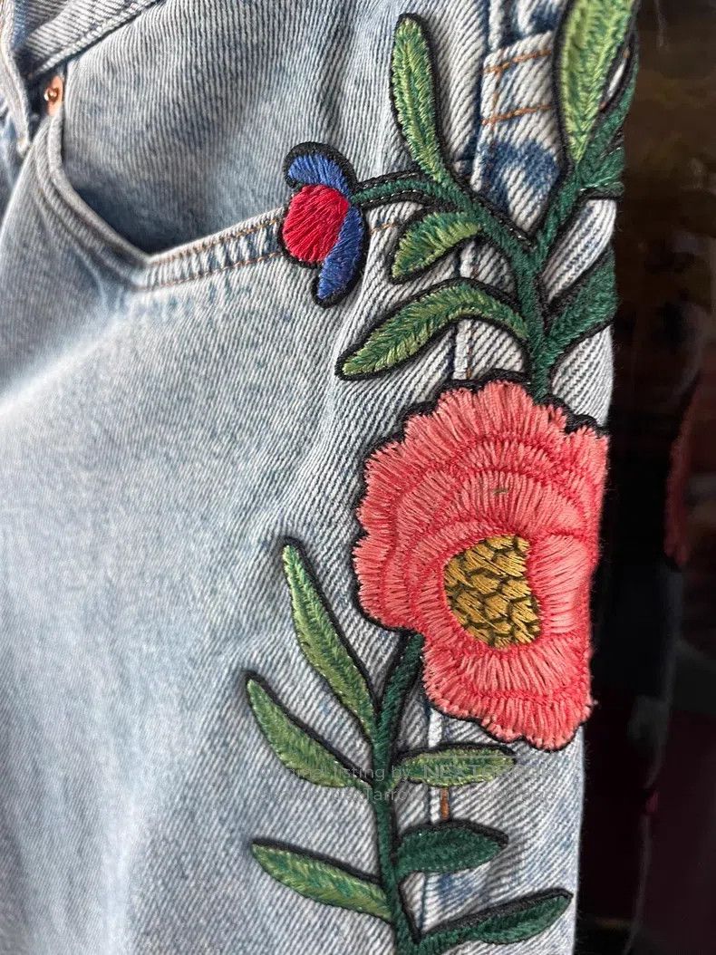 Gucci Gucci Embroidered flared denim pants Size 25" / US 0 / IT 36 - 7 Thumbnail