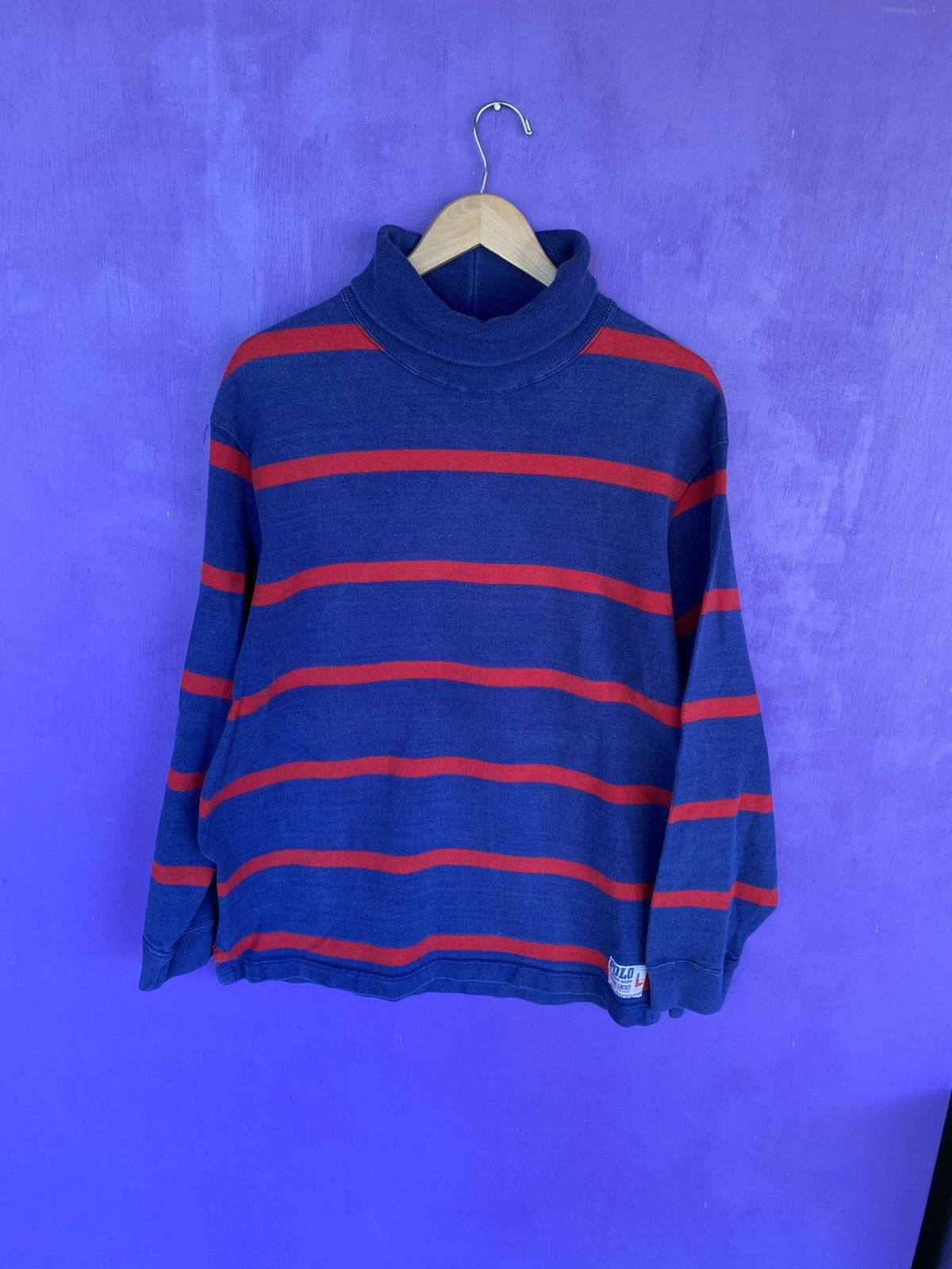 Other Vintage 90s Polo ralph lauren striped turtleneck Size US L / EU 52-54 / 3 - 1 Thumbnail