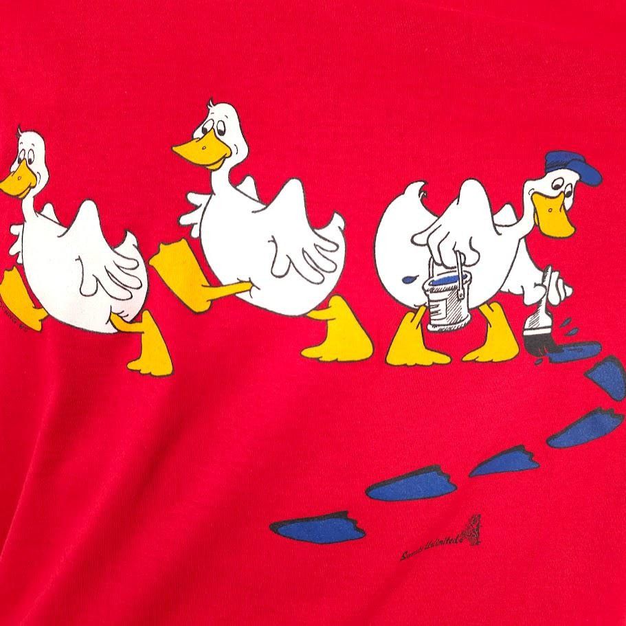 Vintage Vintage Cartoon Ducks T Shirt Mens Size Medium Red 80s Size US M / EU 48-50 / 2 - 2 Thumbnail