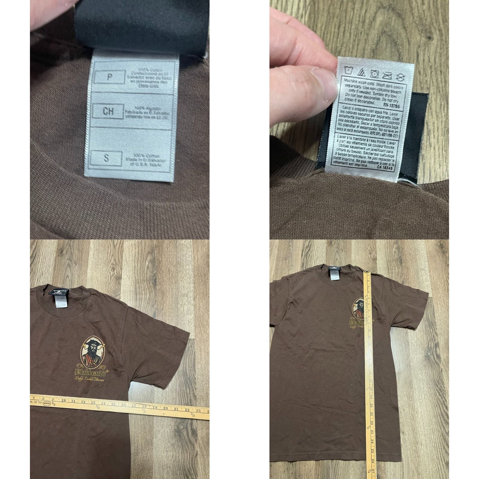 Vintage Blackbeard Shirt Men S Brown "Black Beard Tattoo Parlor" T-Shirt Size US S / EU 44-46 / 1 - 8 Thumbnail