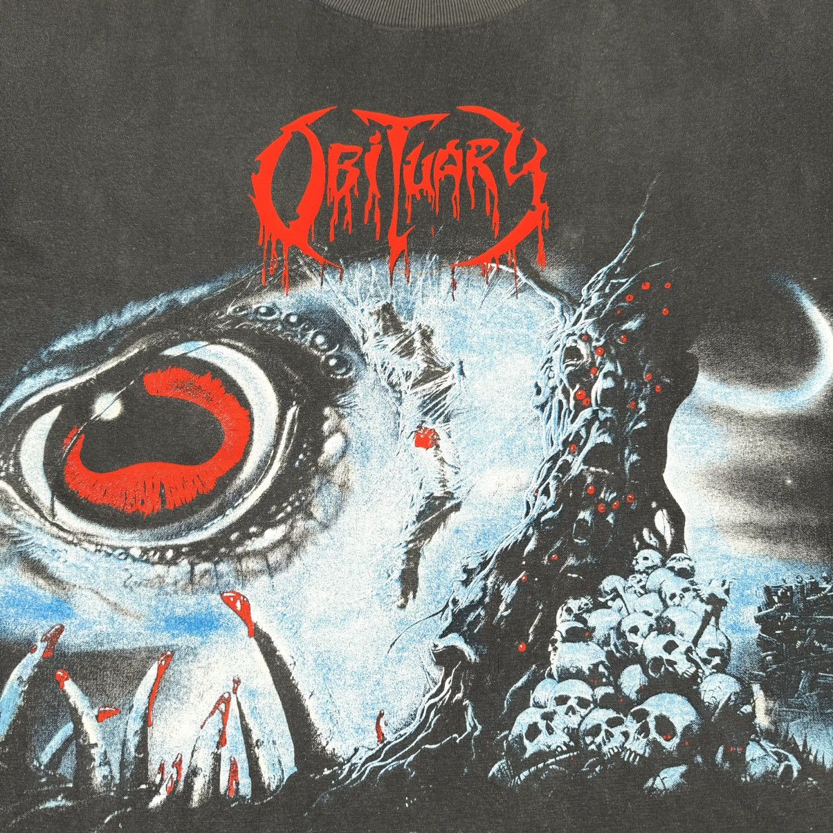 Vintage 1990 Obituary ‘Cause of Death’ Euro Faded T Shirt