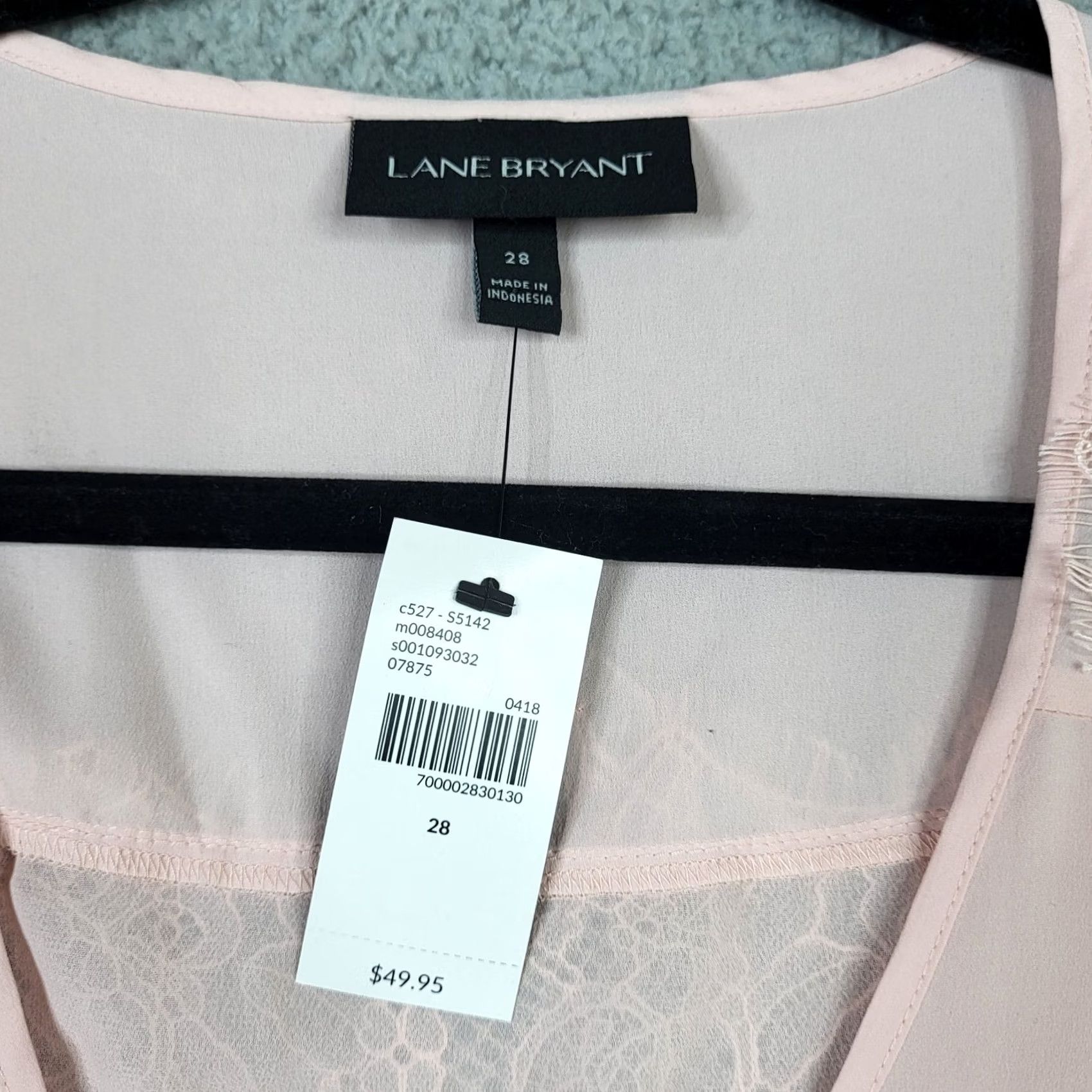 Vintage Lane Bryant Women’s Plus Tank Top V-Neck Sleeveless Pink 28 Blouse Shirt Reg Fit Casual Size 4XL / US 24-26 - 3 Thumbnail
