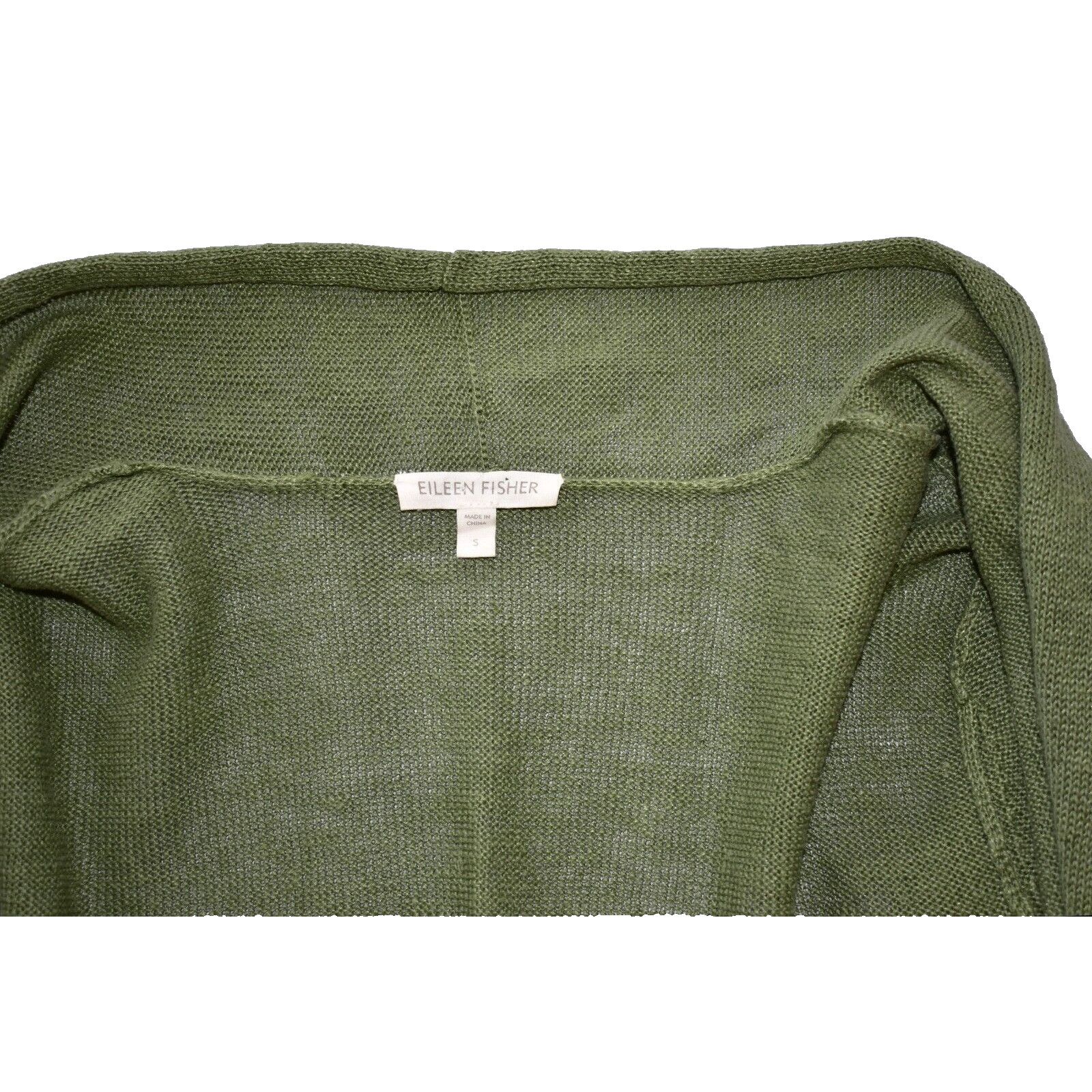 Eileen Fisher EILEEN FISHER Green Linen Knit Short Sleeve Cardigan Size S Size S / US 4 / IT 40 - 4 Thumbnail