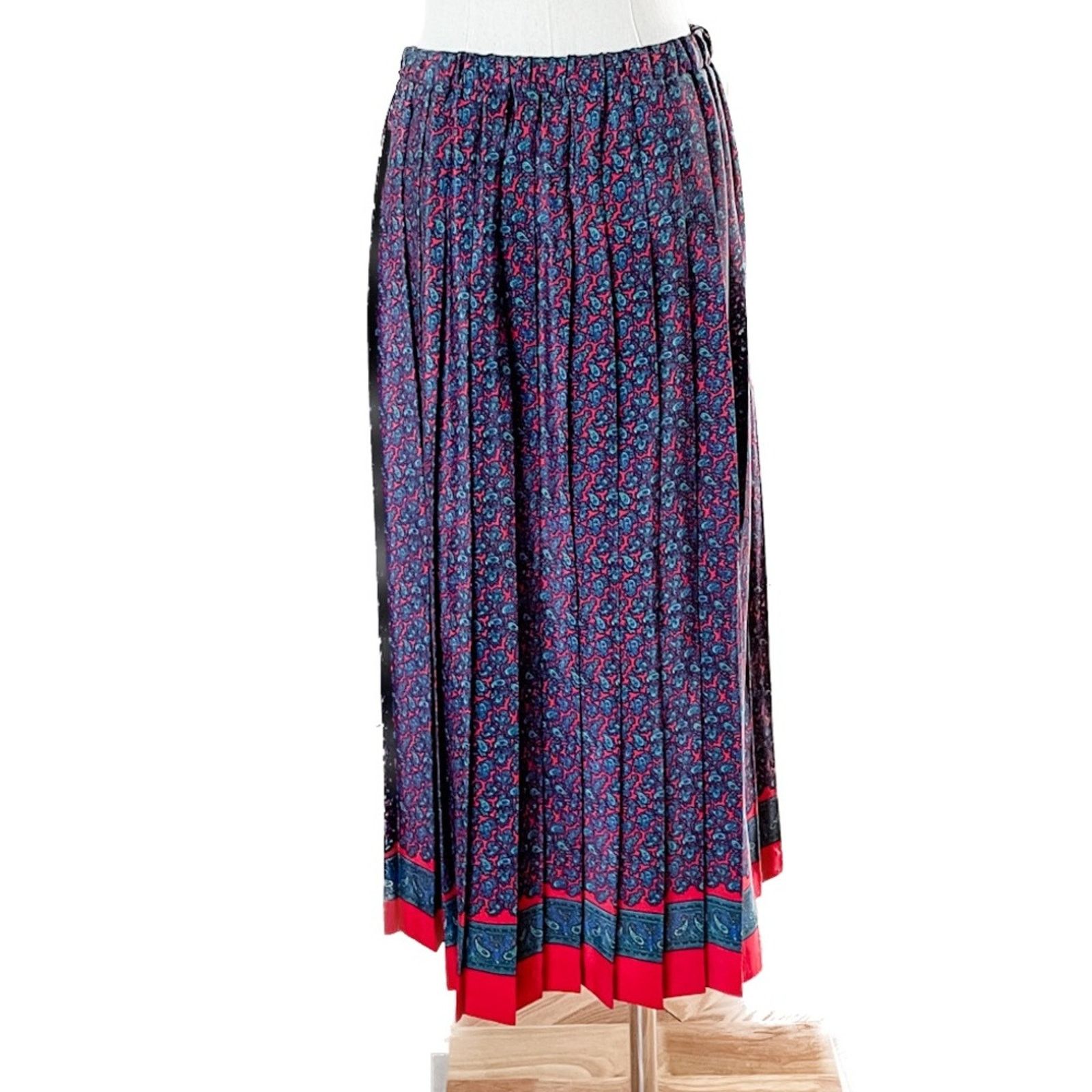 Vintage VIntage 90s paisley pleated midi skirt/mini dress S/M 6/8 Size 27" / US 4 / IT 40 - 4 Thumbnail
