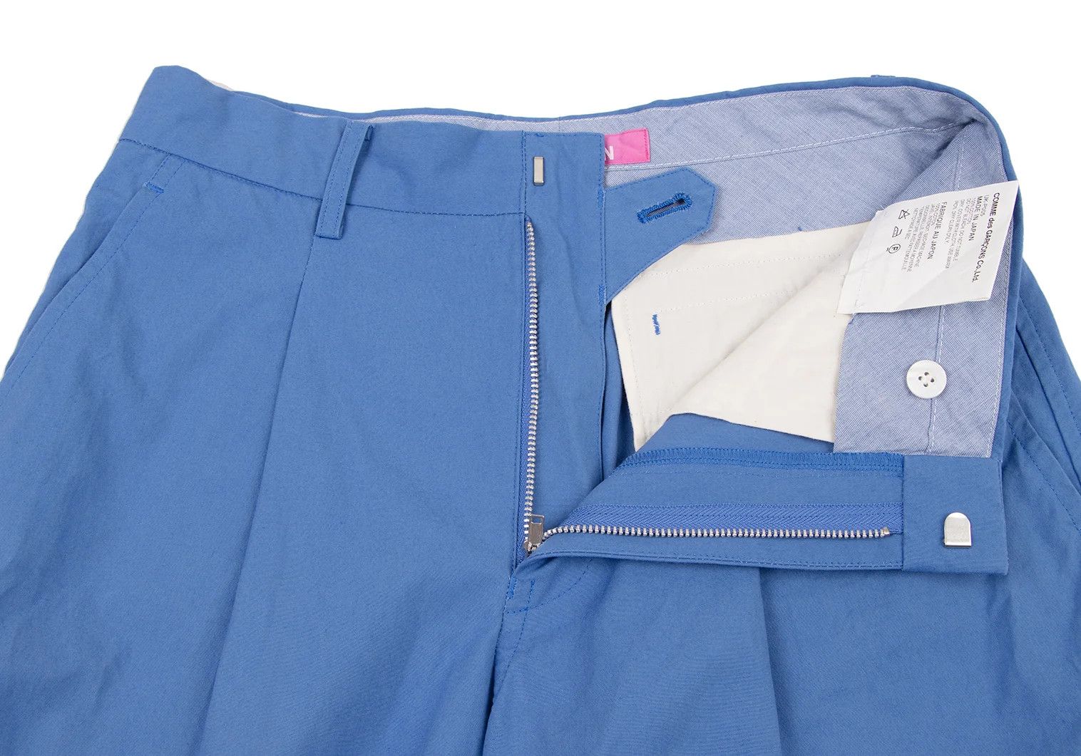 Junya Watanabe Pink Cotton Double Hem Shorts in Blue, Size M Size US 38 / EU 54 - 4 Thumbnail