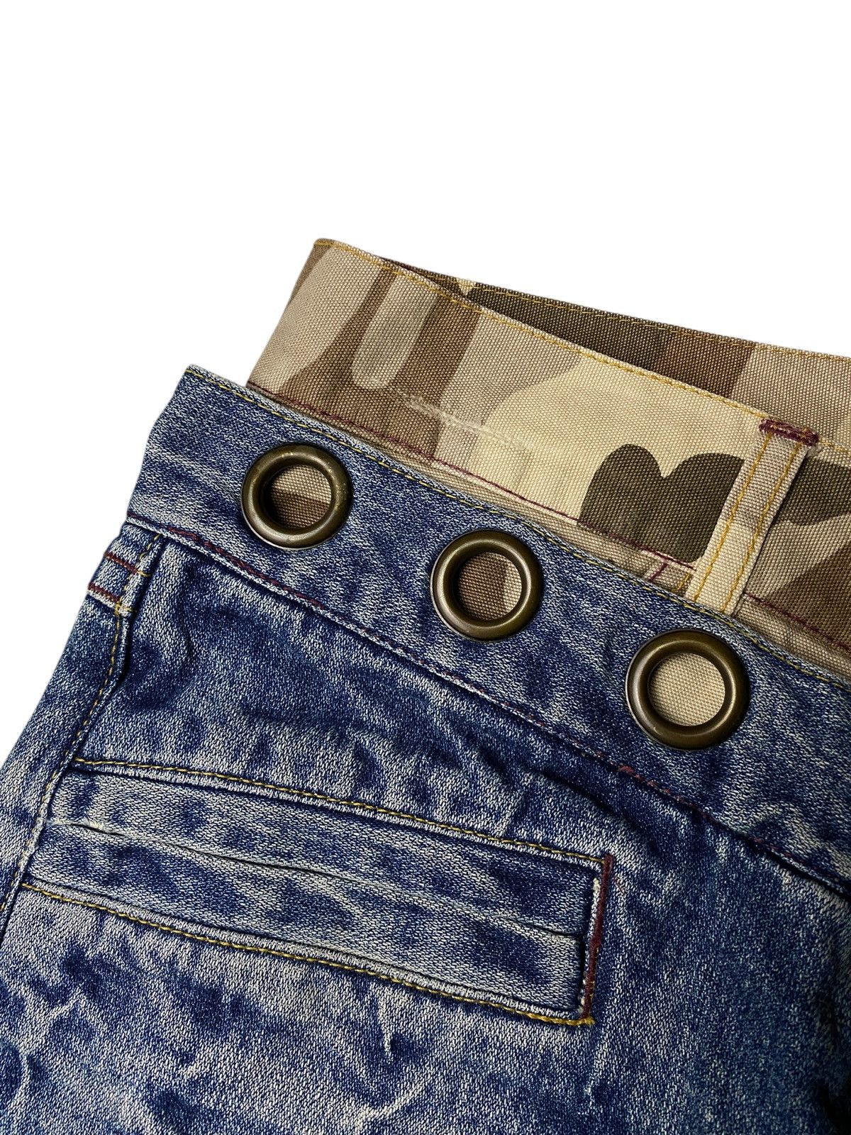 If Six Was Nine 2000's Armee Double Waist Laced Flared Jeans Size US 29 - 4 Thumbnail