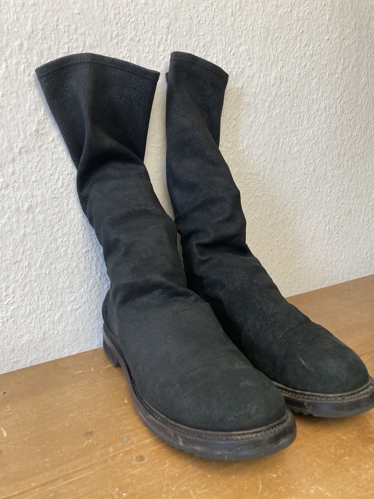 Rick Owens F/W 11 LIMO Blistered Lamb Leather Sock Creeper Boots 45/12 Size US 12 / EU 45 - 4 Thumbnail