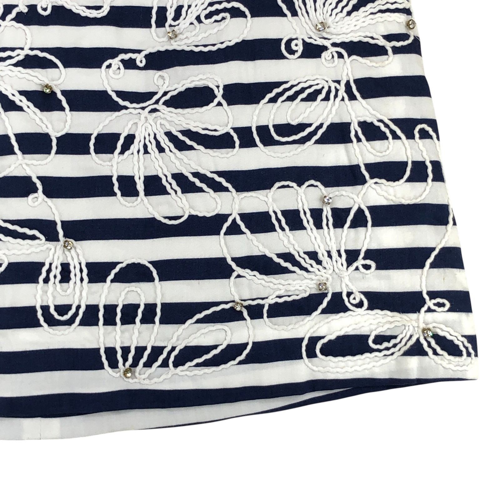 Lilly Pulitzer Lilly Pulitzer Sz 0 Skirt Tate Navy Blue Stripe Embroidered Size 25" / US 0 / IT 36 - 3 Thumbnail