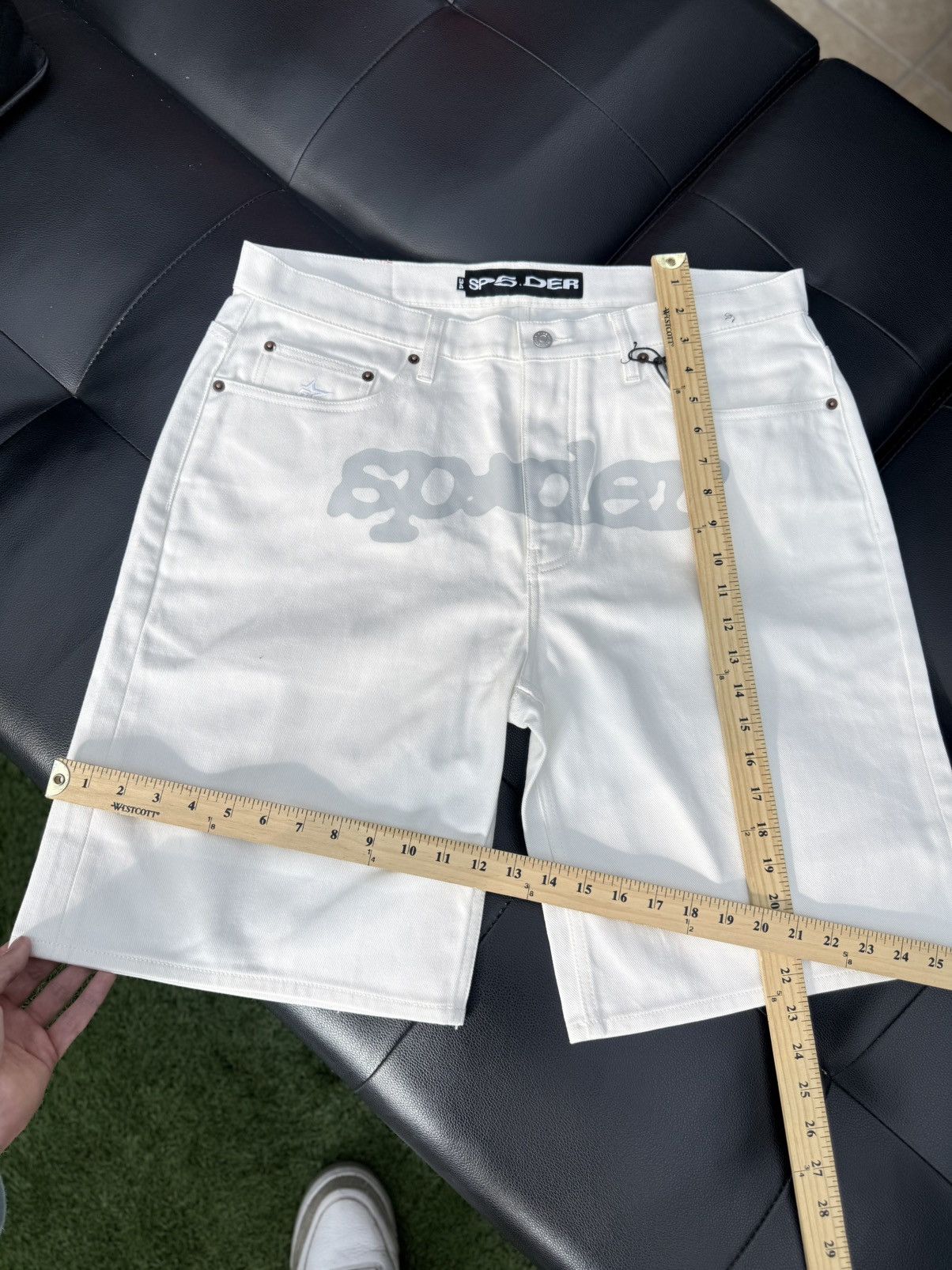 Sp5der Sp5der Jean Shorts White Size 34 (NEW) Size US 34 / EU 50 - 5 Thumbnail