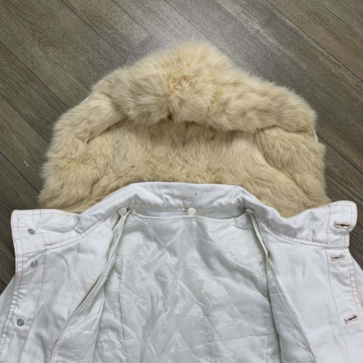 Japanese Brand Enrico Coveri Bandiera Trucker Fur Jeans Jacket Size US L / EU 52-54 / 3 - 5 Thumbnail