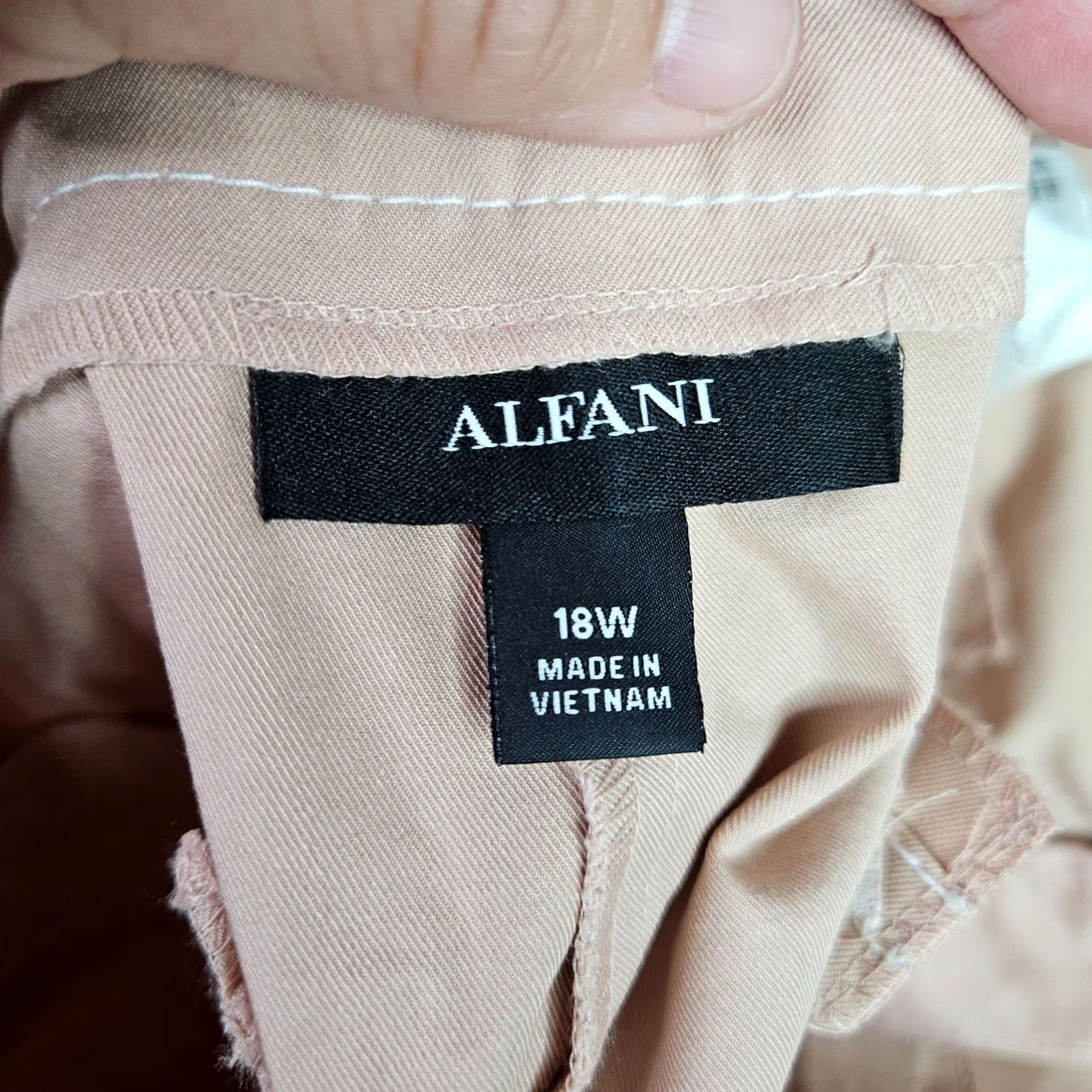 Alfani Alfani Pants Women Plus Size 18W Naked Clay Straight Ankle NWT Career Beige Solid Button Front Modern Fit Mens? Size 40" / US 18 - 6 Thumbnail