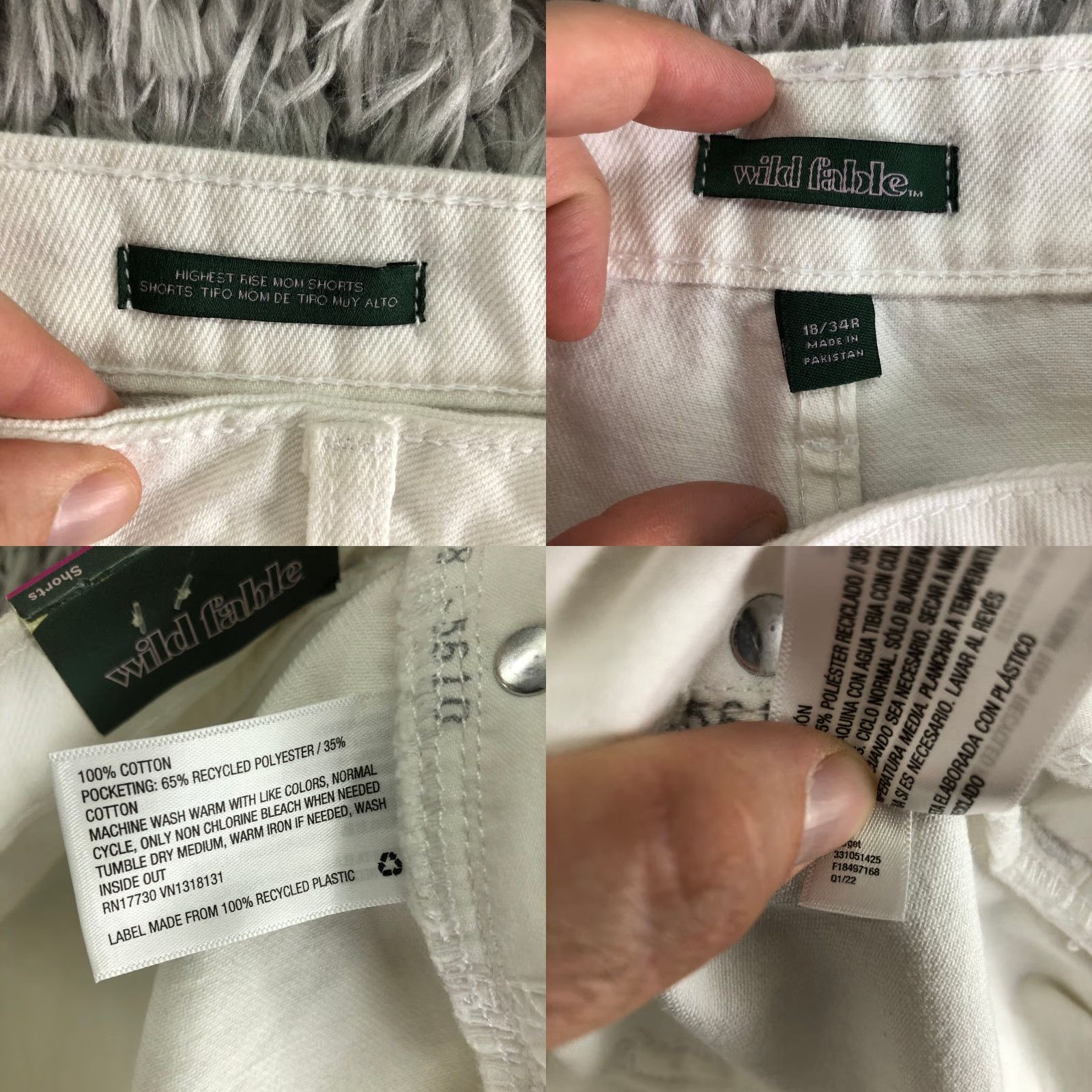 Vintage Wild Fable Highest Rise Womens Shorts Size 18 White Denim Jean Shorts Size 40" / US 18 - 8 Thumbnail