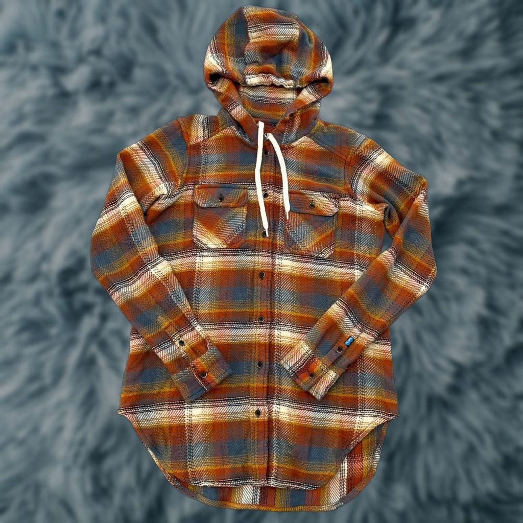 KAVU VINTAGE KAVU Jess Shirt Womens XS Autumn Light Button Up Hooded Ladies XS (A) Size XS / US 0-2 / IT 36-38 - 1 Thumbnail