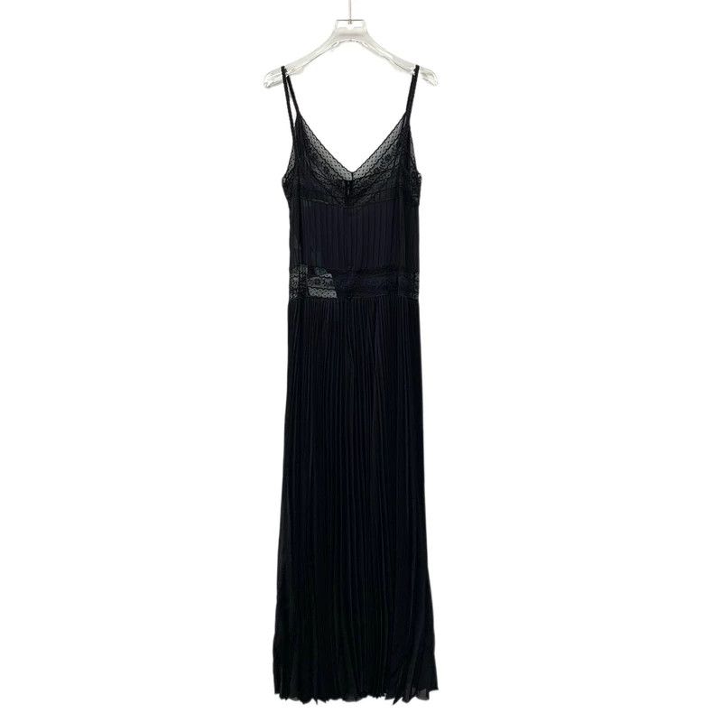 Dior Dior Black mulberry silk lace stitching pleated suspender Size XS / US 0-2 / IT 36-38 - 2 Thumbnail