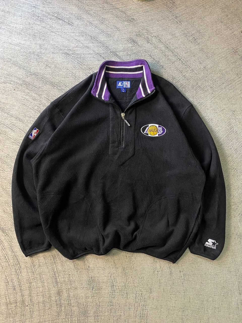 NBA × Starter Vintage NBA LA Lakers x Starter Half Zip Fleece Pullover Size US XL / EU 56 / 4 - 1 Thumbnail