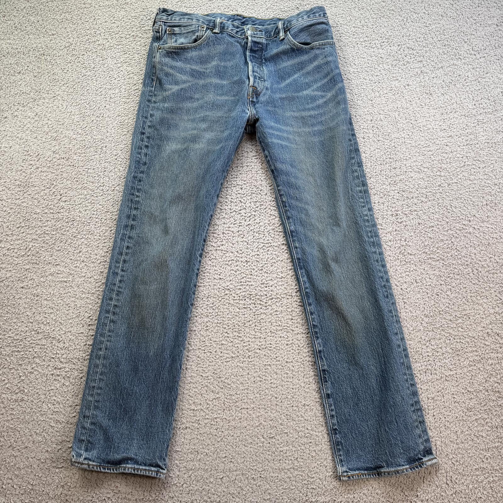 Levi's Levis 514 Slim Straight Jeans Mens 32x30 Blue Wash Faded Size US 32 / EU 48 - 1 Thumbnail