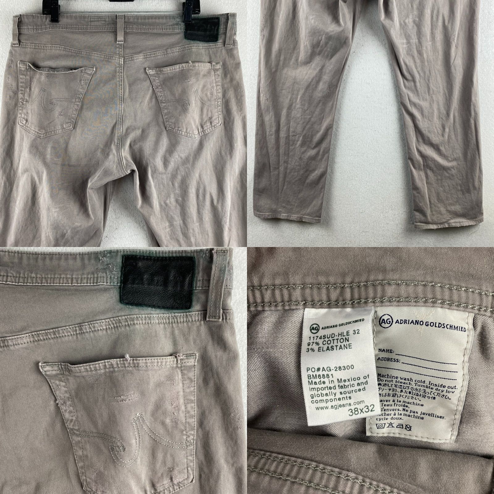 Vintage VINTAGE AG Adriano Goldschmied Jeans Mens 38 Gray The Graduate Tailored Leg Distressed Size US 38 / EU 54 - 10 Thumbnail