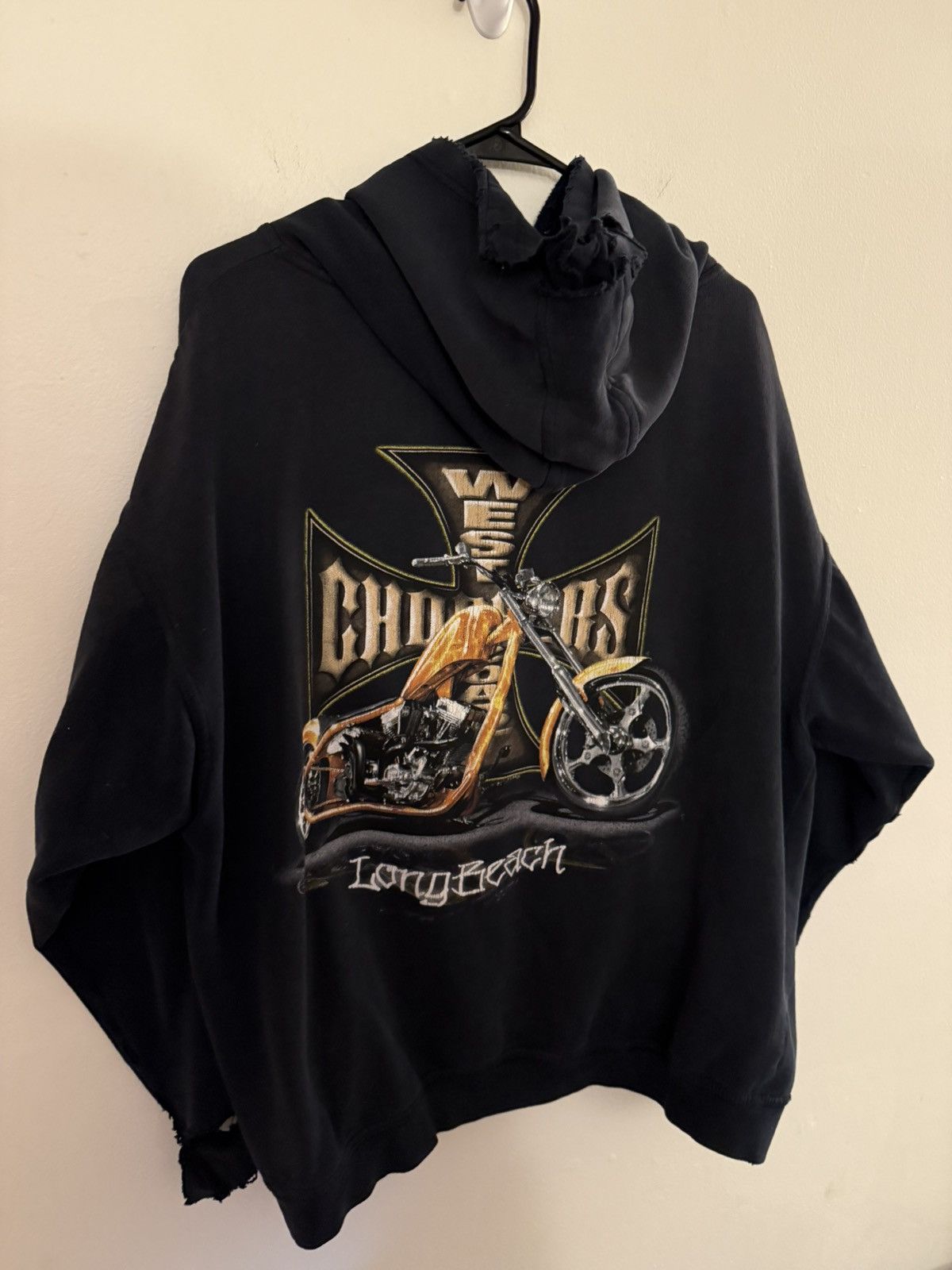 Vintage Vintage Perfectly Thrashed West Coast Choppers Hoodie Size US L / EU 52-54 / 3 - 7 Thumbnail
