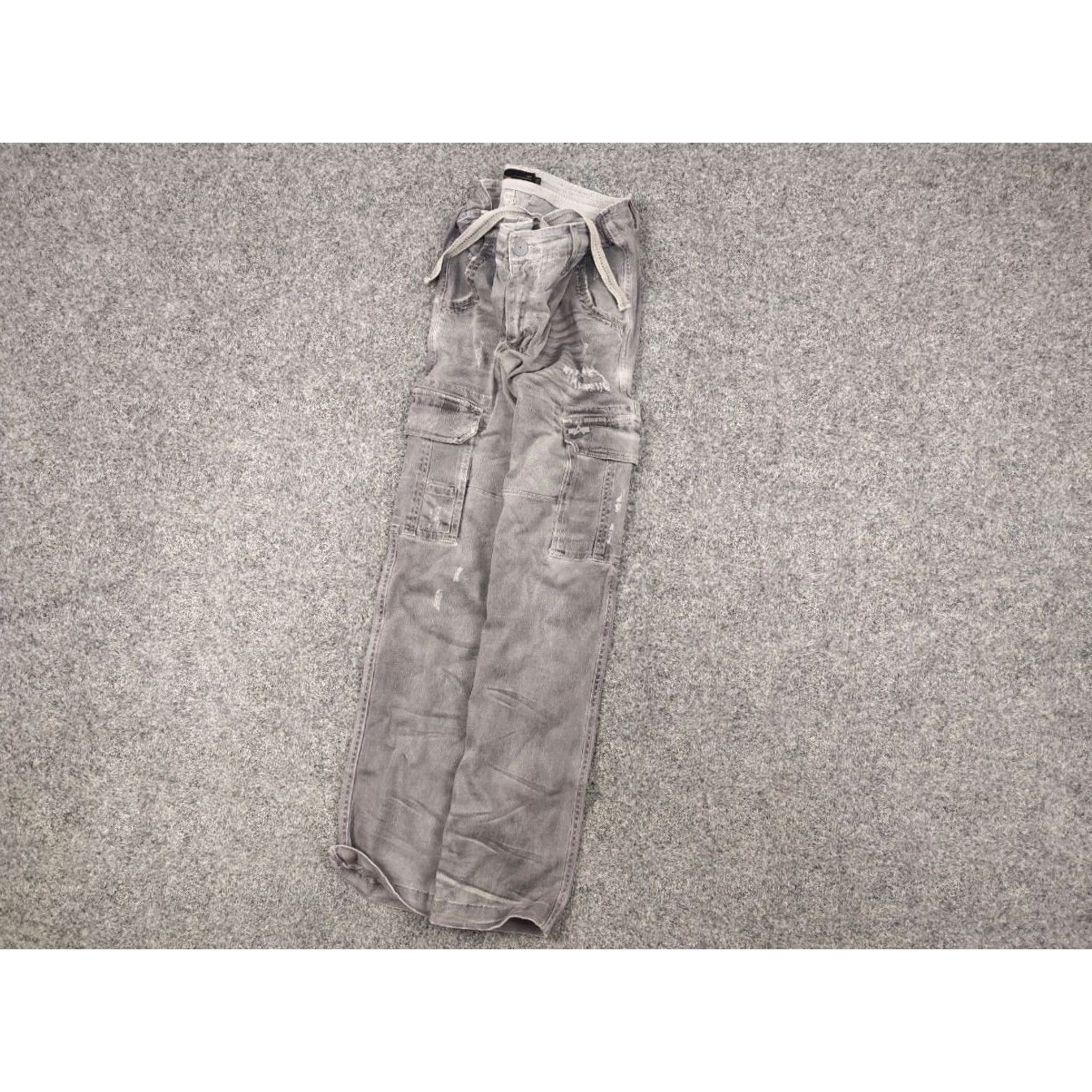 Vintage Alpha Industries Cargo Pants Mens Regular 32 Gray Cotton Blend Cargo Pocket 90s Army Canvas Straight Flat Front Size US 32 / EU 48 - 3 Thumbnail