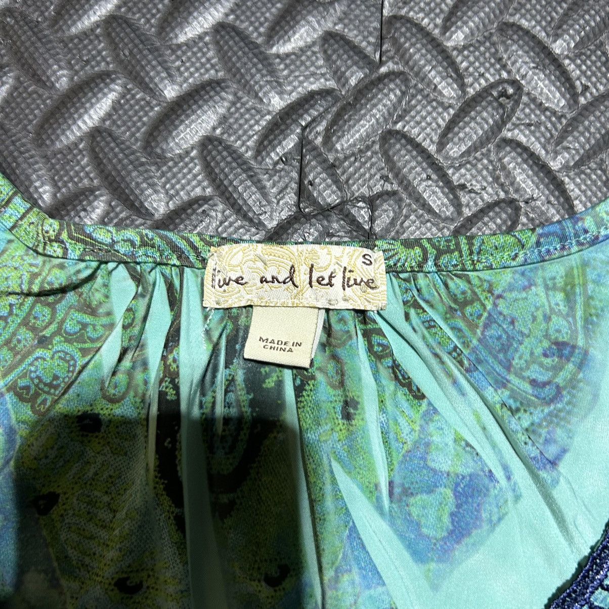 Other Live and Let Live Womens Tunic Top Small Blue Paisley Jade Size S / US 4 / IT 40 - 2 Thumbnail