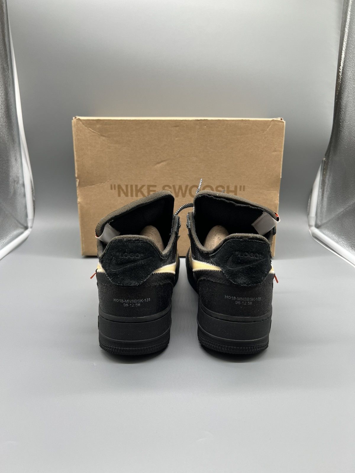 Nike × Off-White Nike x Off-White Air Force 1 Black Size US 9.5 / EU 42-43 - 4 Thumbnail