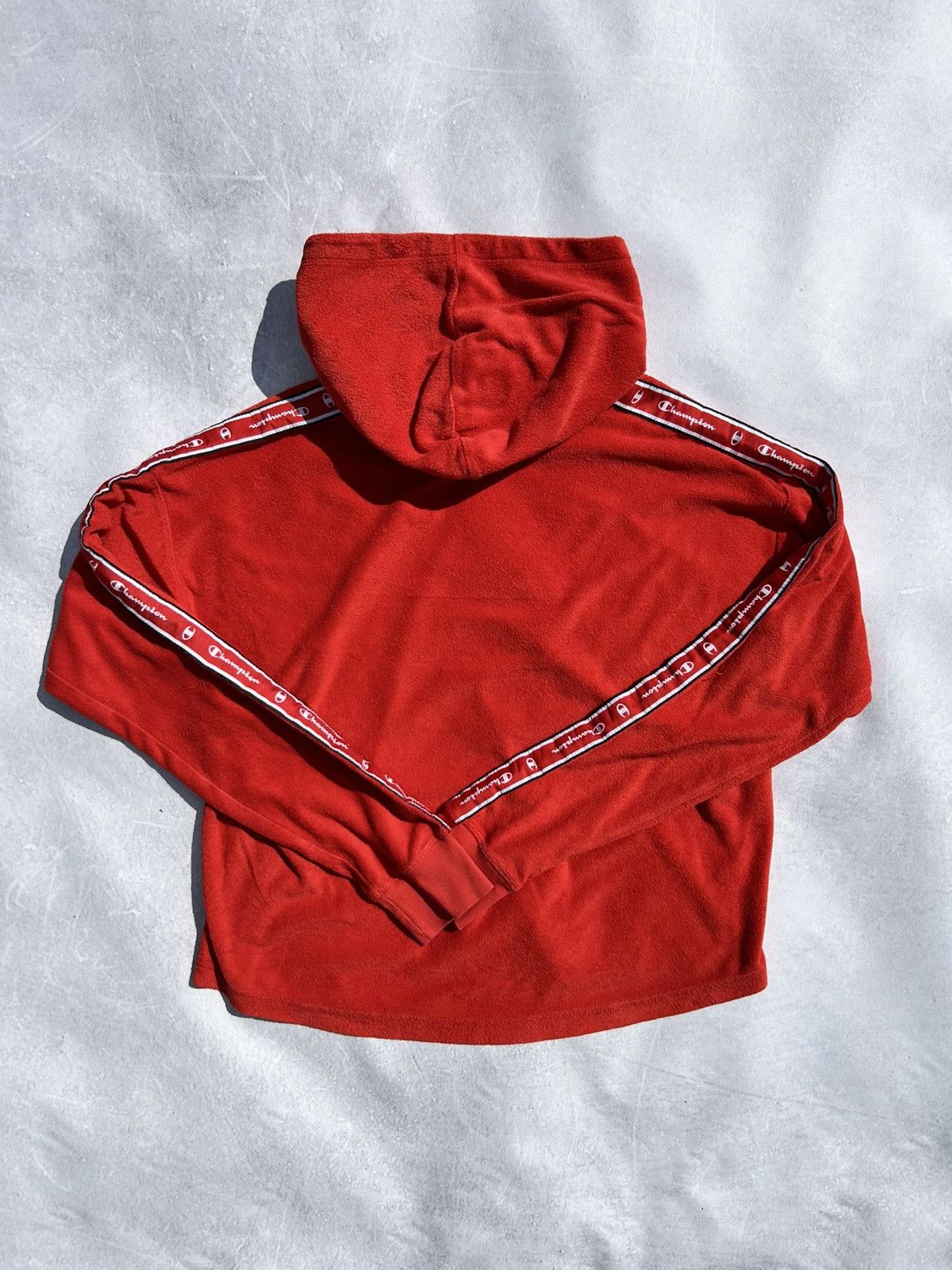 Champion Champion Women Flannel Red Hoodie Logo Tape Sleeves Size XXL Size XXL / US 16-18 / IT 52-54 - 3 Thumbnail