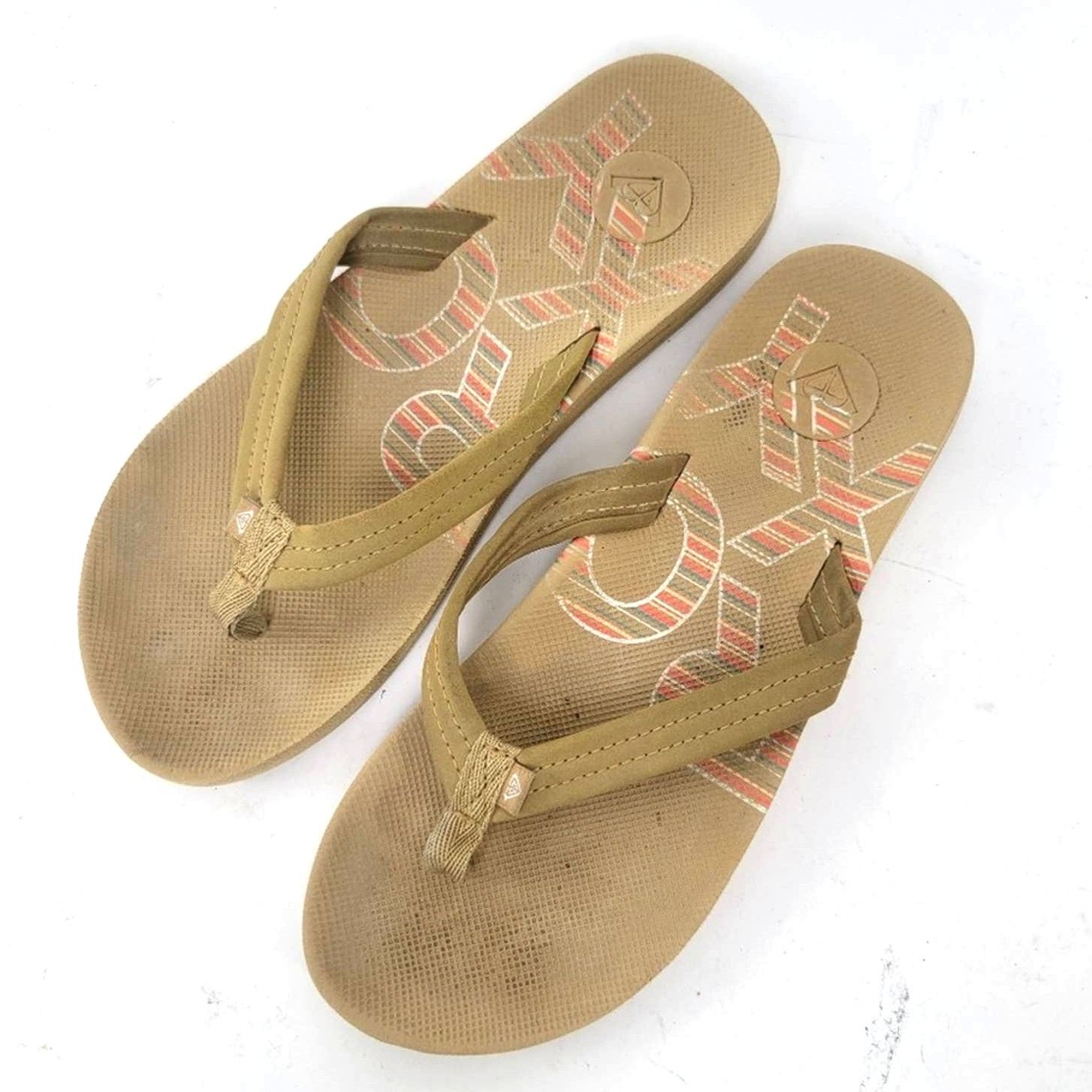 Designer Roxy Sand Tan Flip Flop Sandals - 6 Size US 6 / IT 36 - 1 Thumbnail