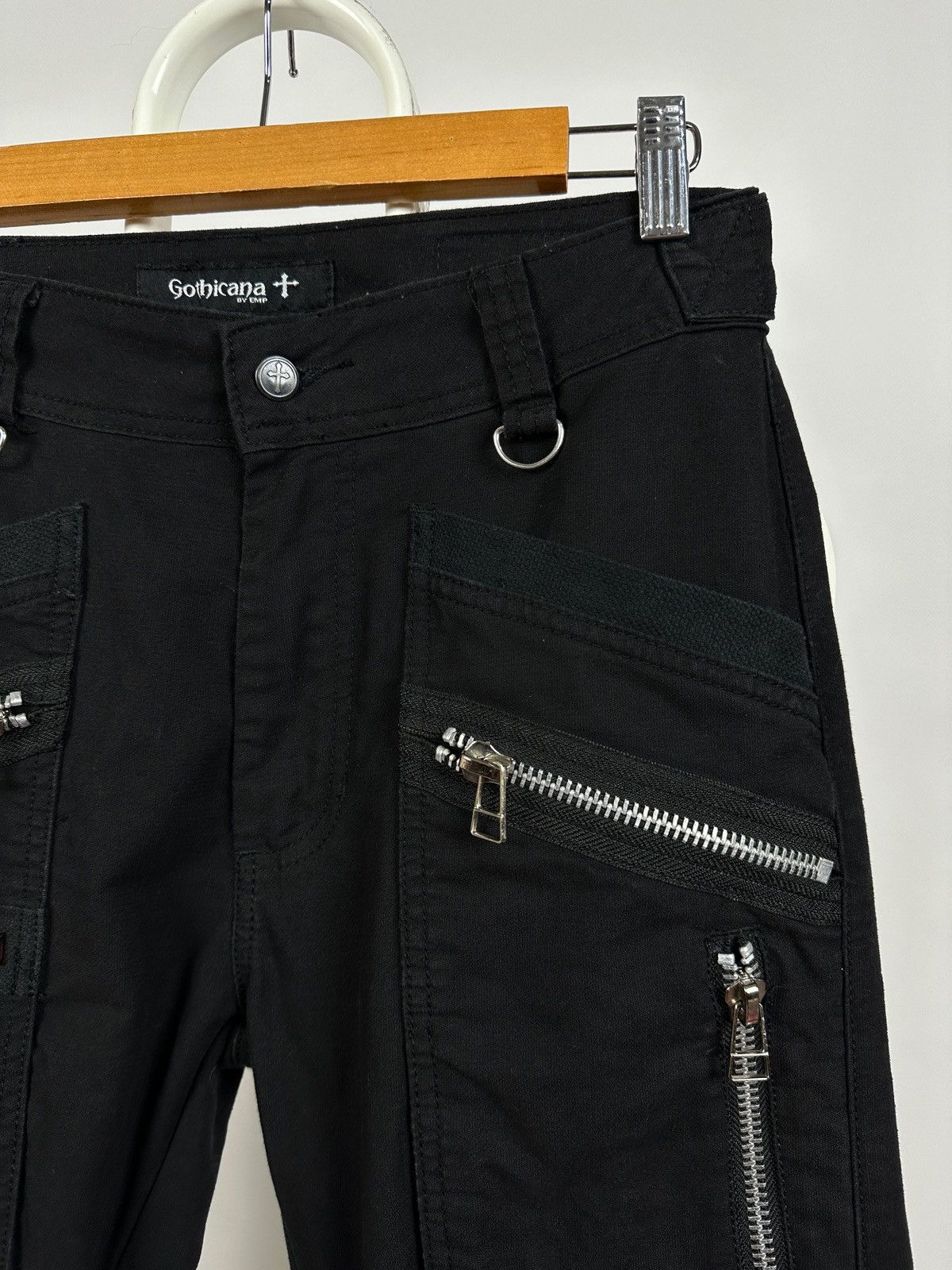 Japanese Brand Vintage Gothicana By EMP Punk Bondage Black Cargo Pants Size US 30 / EU 46 - 12 Thumbnail