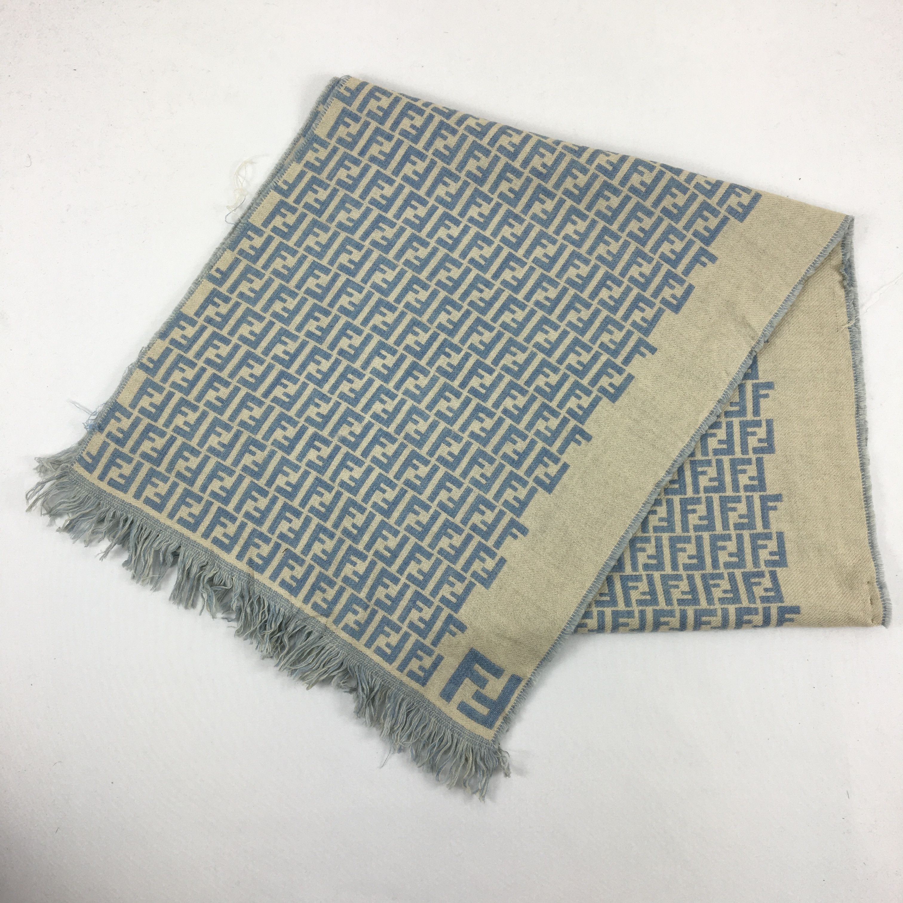 Fendi × Vintage Vintage Fendi Scarf Muffler FF Roma Monogram Wool Scarves Size ONE SIZE - 3 Thumbnail