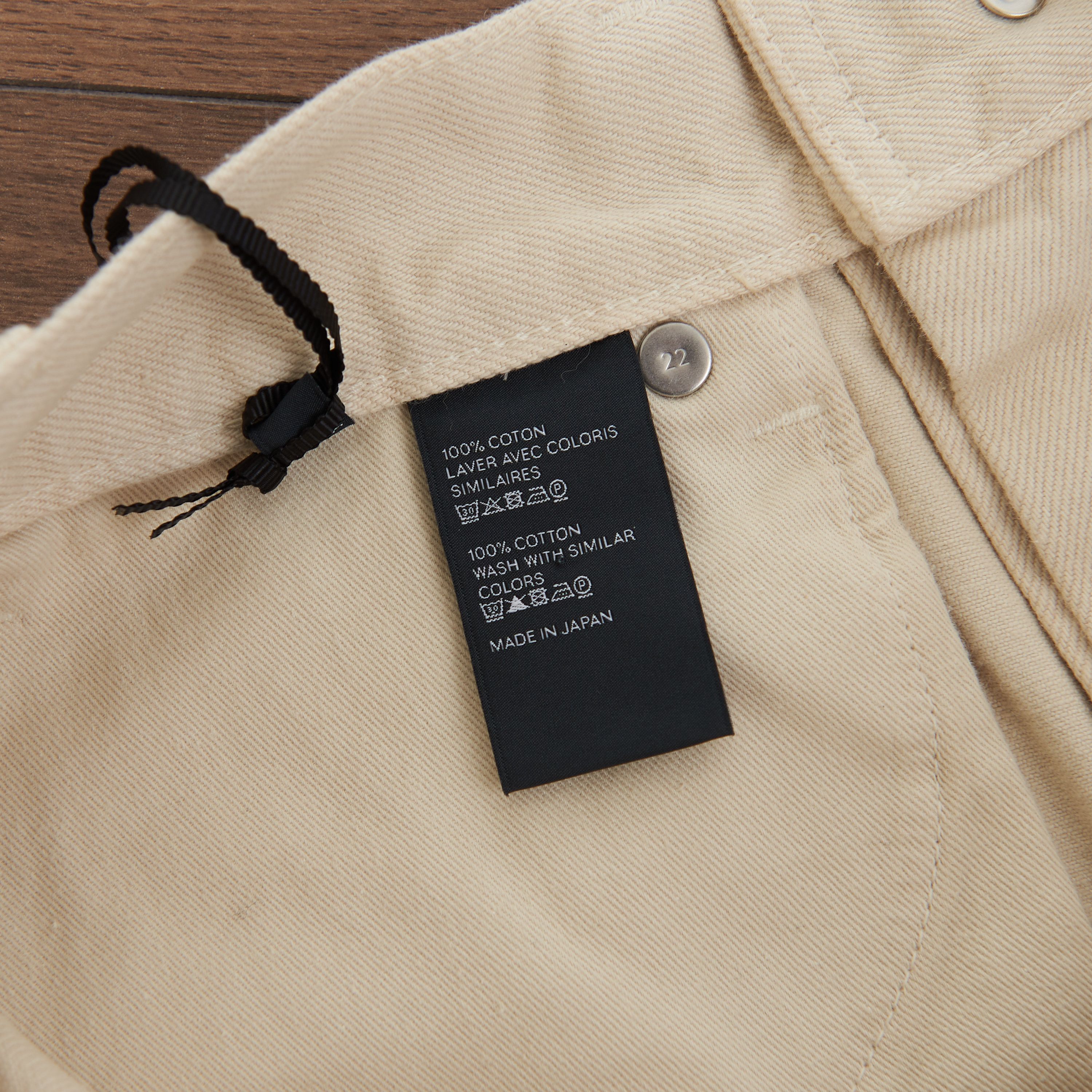 Celine High Waisted Margaret Jeans In Cream Wash Cotton Size 32" / US 10 / IT 46 - 10 Thumbnail