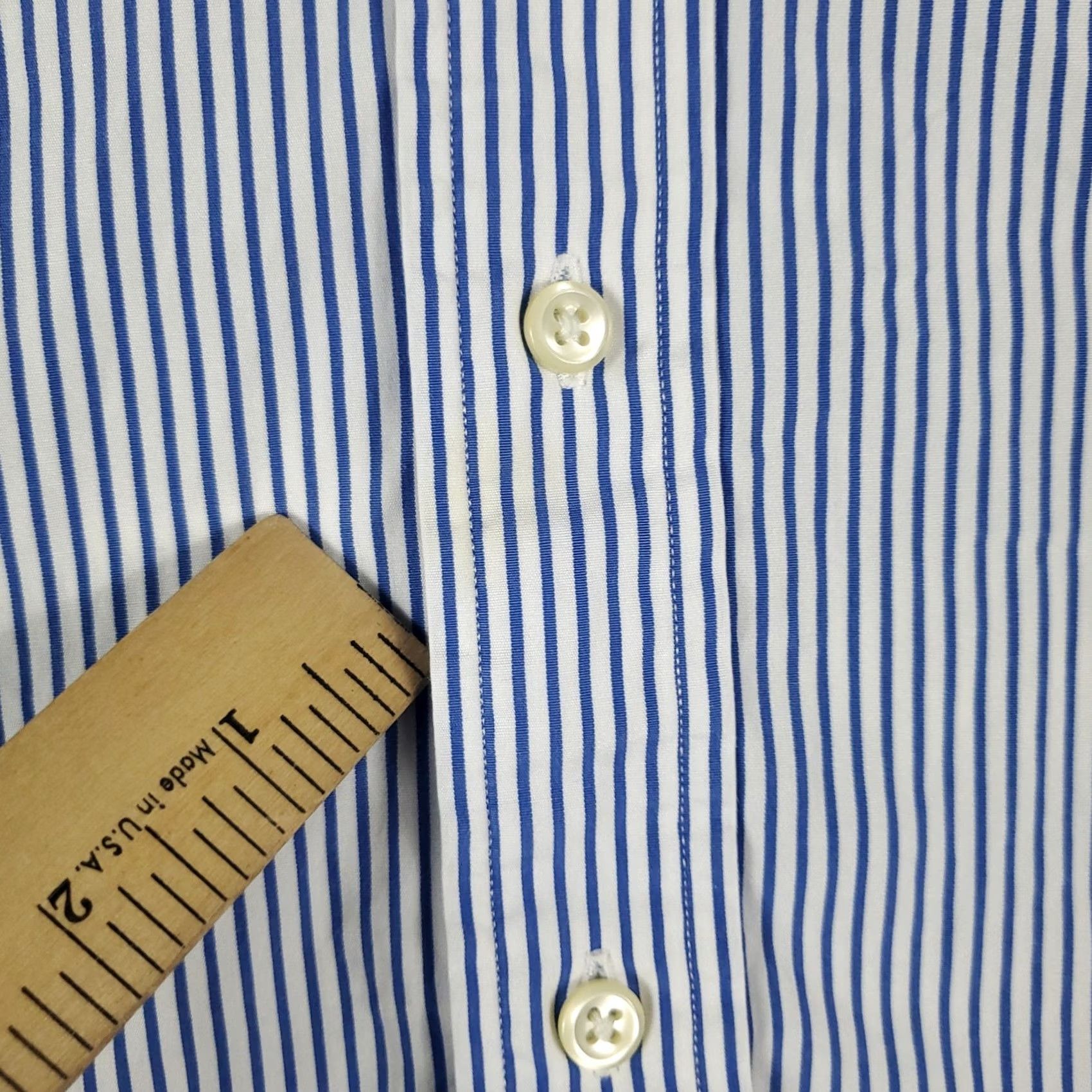 Ralph Lauren Ralph Lauren Shirt Mens 16.5 Blue Striped French Cuff Button Up Long Sleeve Shirt Size US XL / EU 56 / 4 - 4 Thumbnail